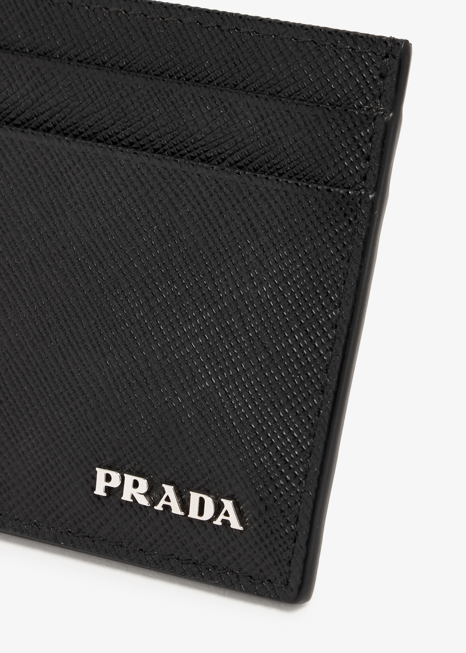 Saffiano leather card holder, Black