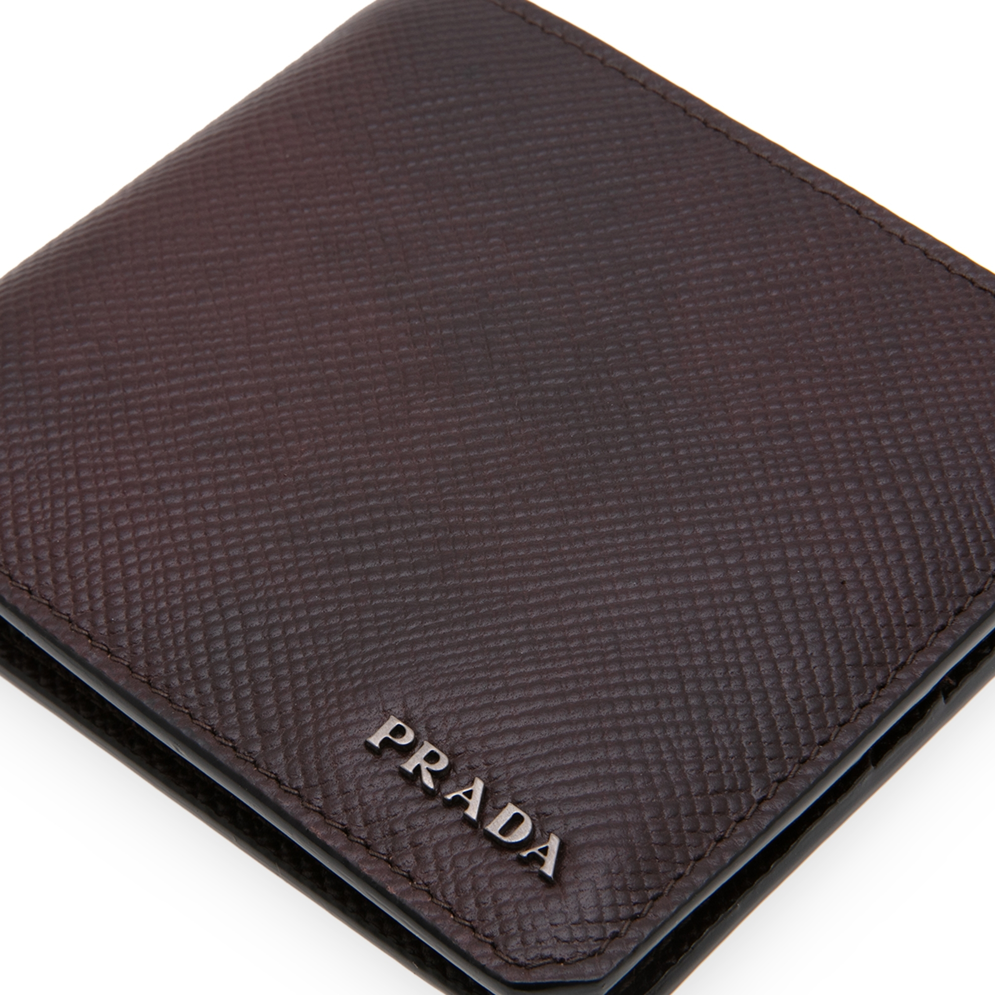 Saffiano leather logo wallet, Brown