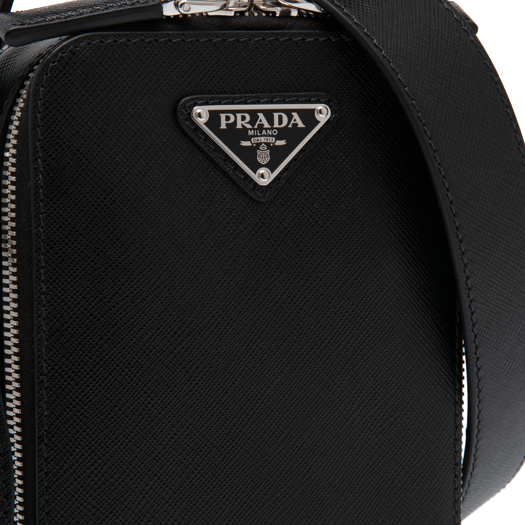 Brique leather cross-body bag, Black