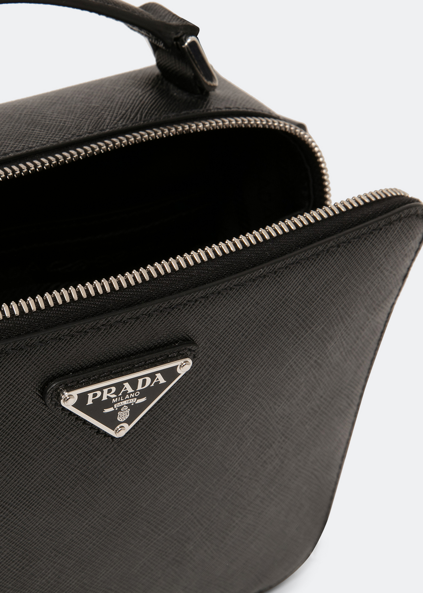 Brique Saffiano leather bag, Black