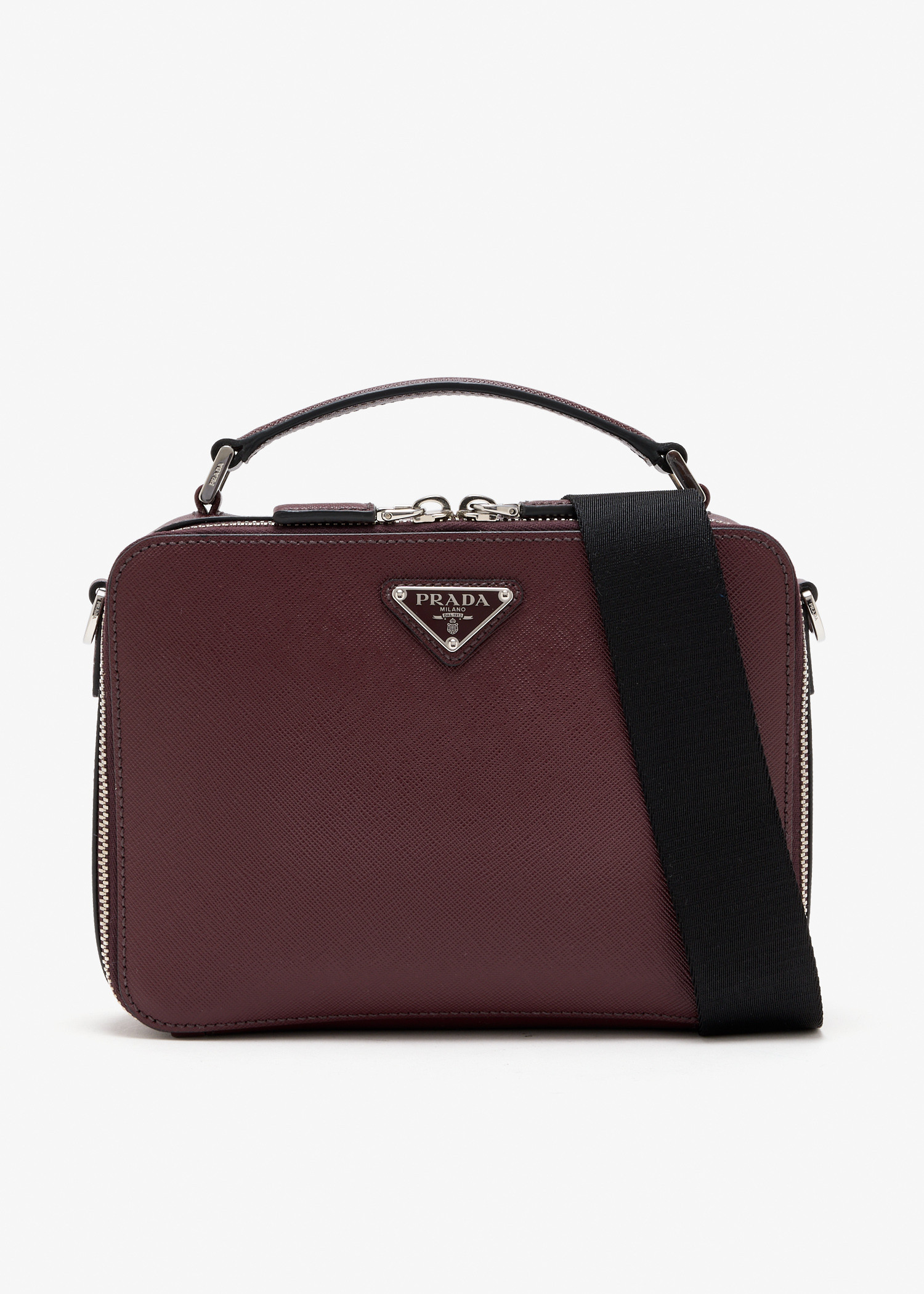 Brique Saffiano leather medium bag, Burgundy
Brique Saffiano leather medium bag, Burgundy