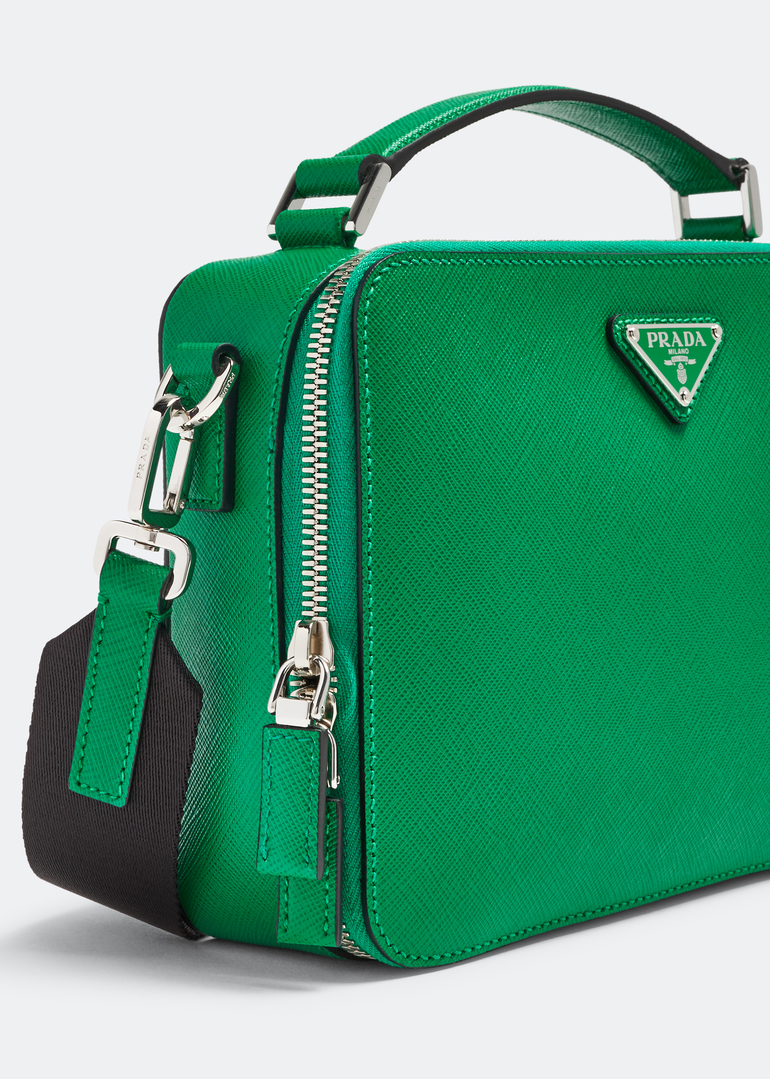 Brique Saffiano leather medium bag, Green
