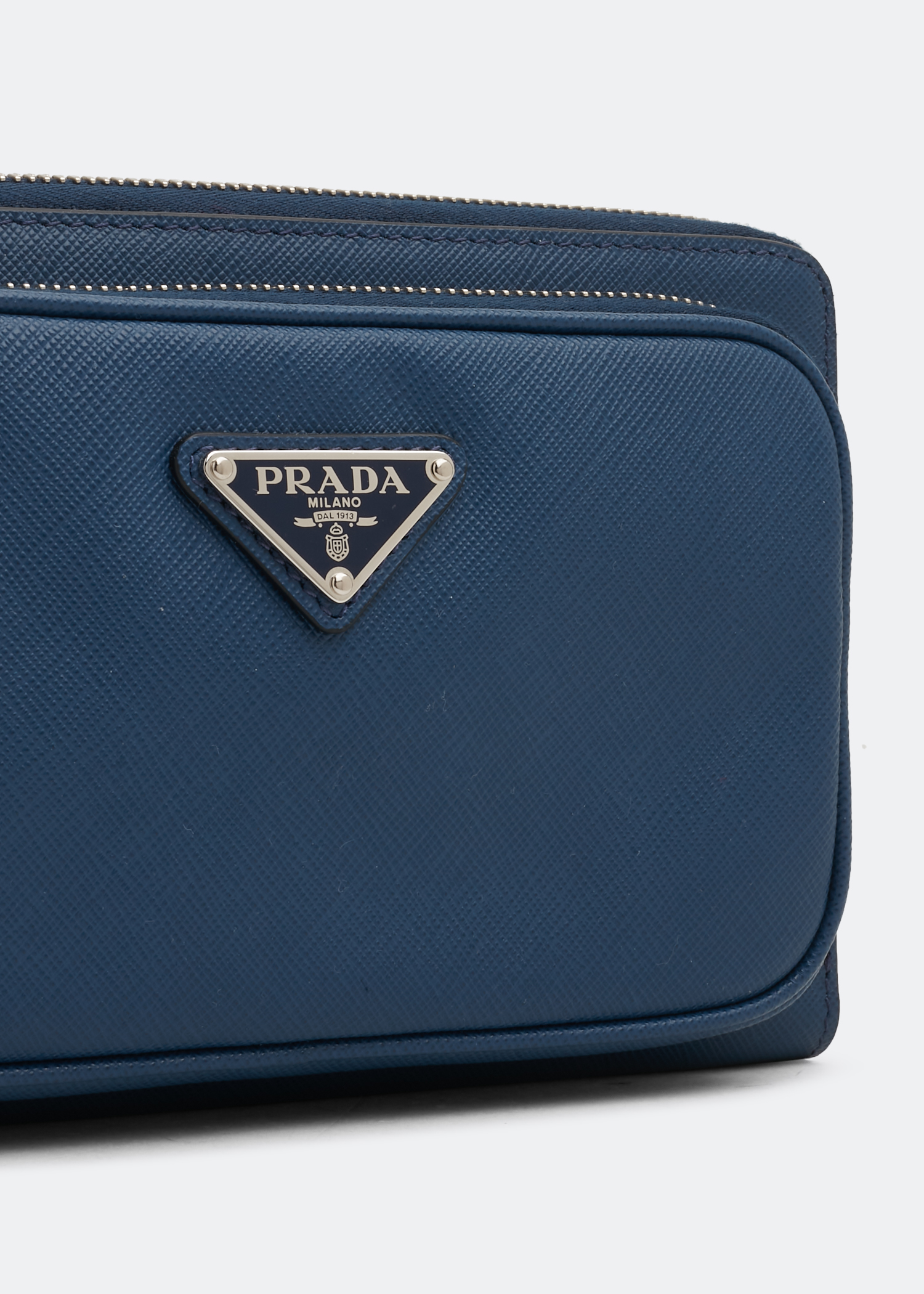 Saffiano leather shoulder bag, Blue