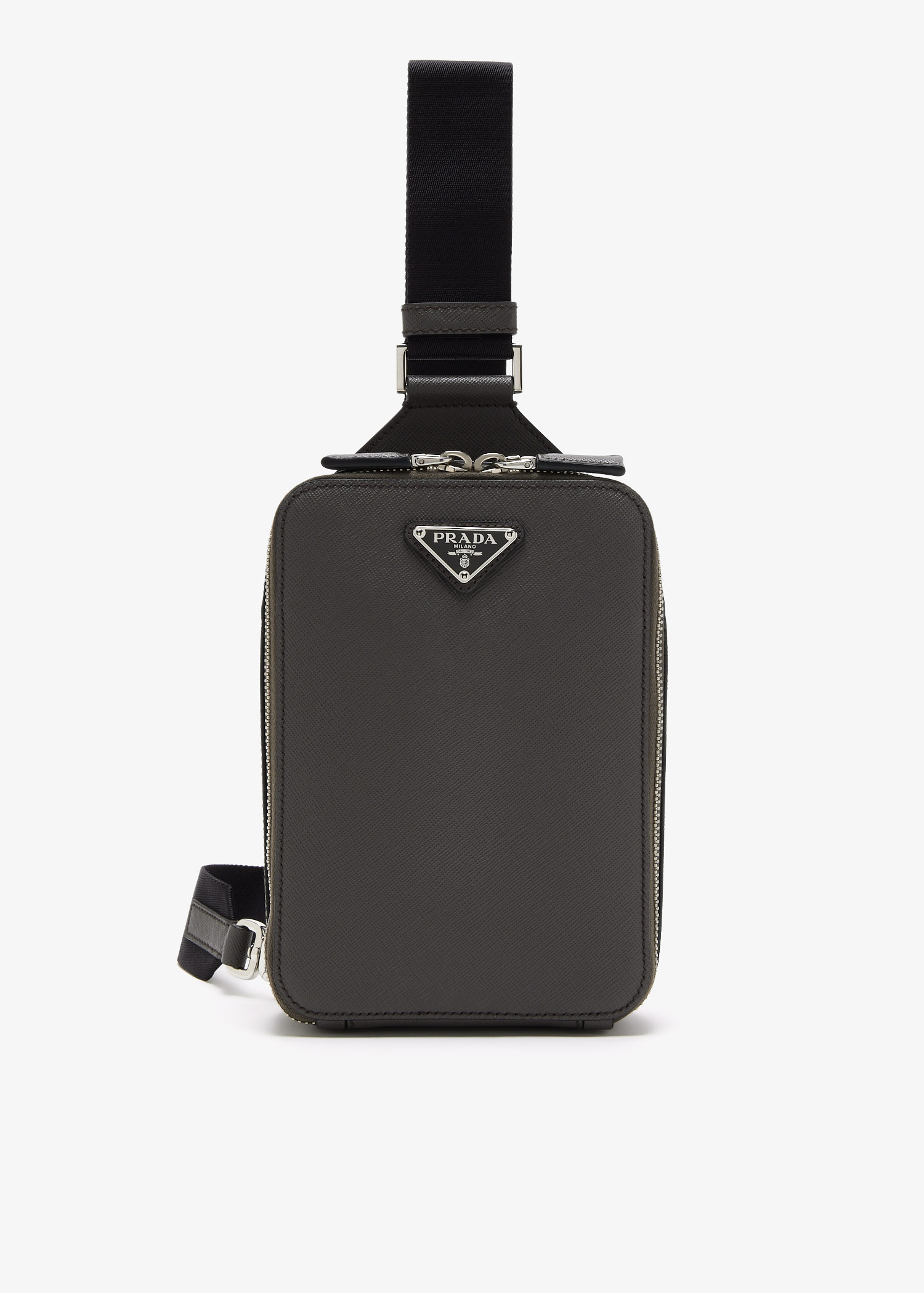 Brique Saffiano leather bag, Grey
Brique Saffiano leather bag, Grey