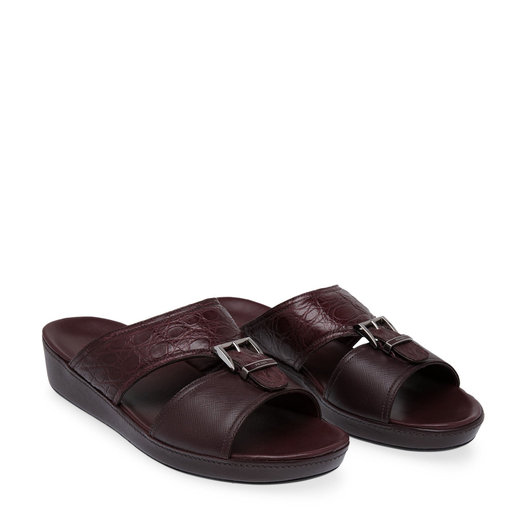 Leather sandals, Burgundy