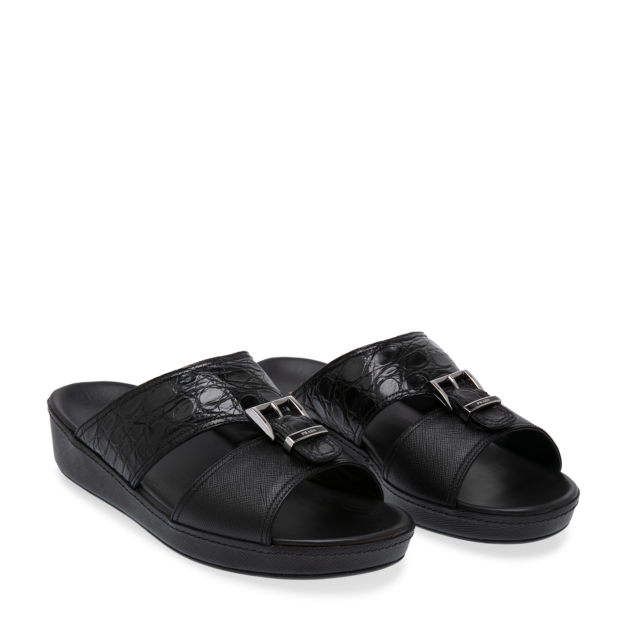 Leather sandals, Black
