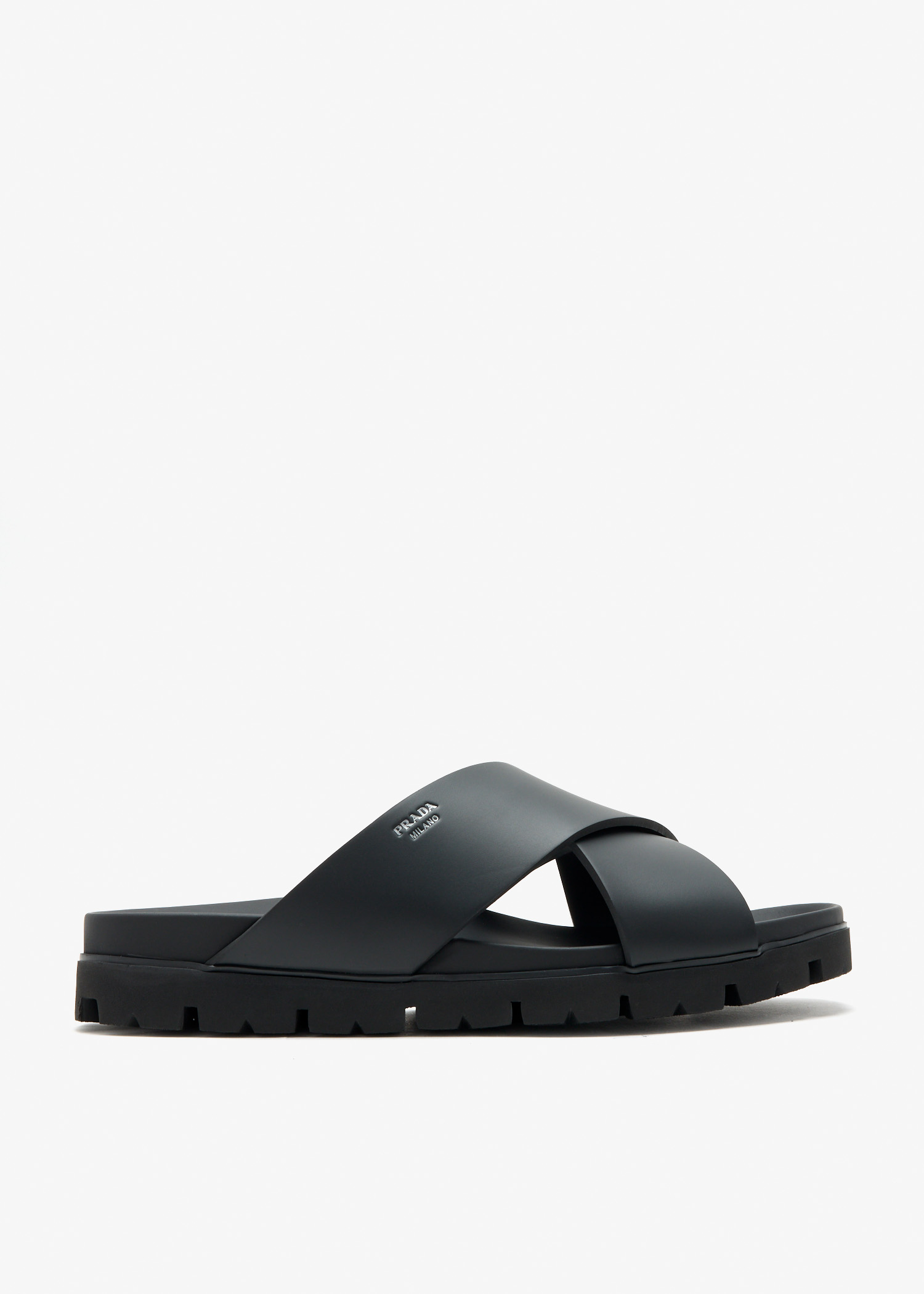 Crisscross rubber slides, Black
Crisscross rubber slides, Black