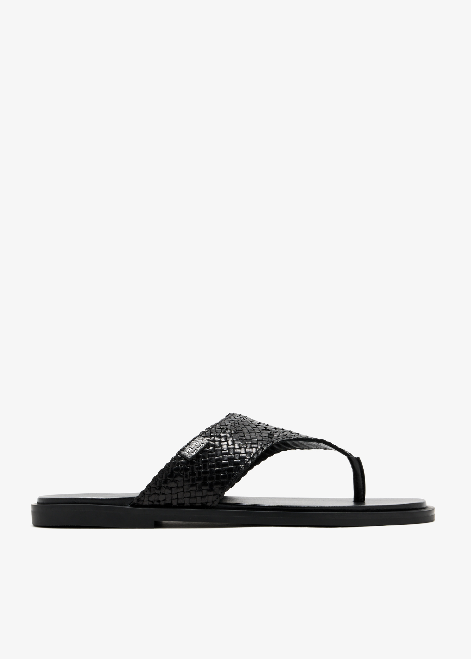 Woven leather thong sandals, Black
Woven leather thong sandals, Black