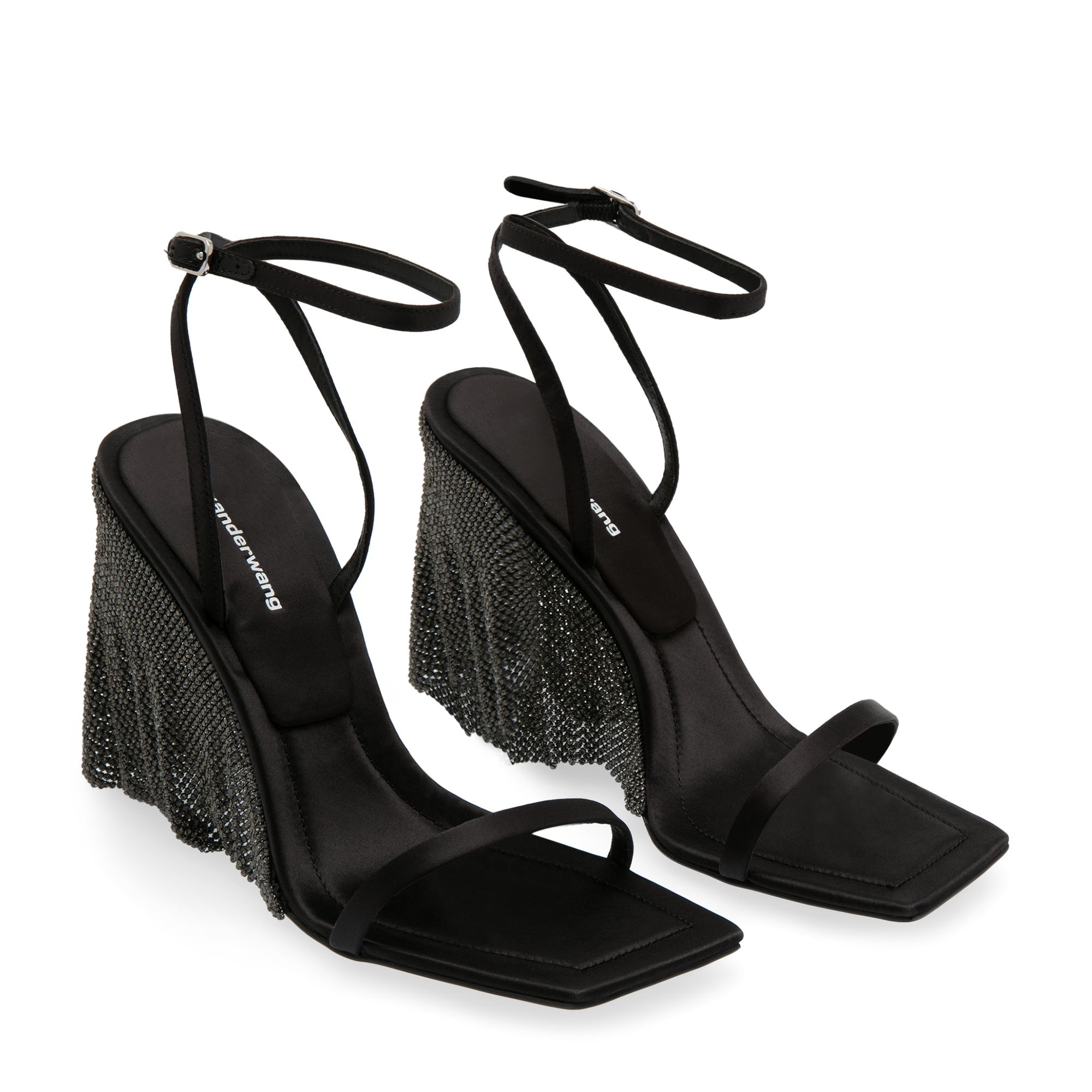 Blake crystal sandals, Black