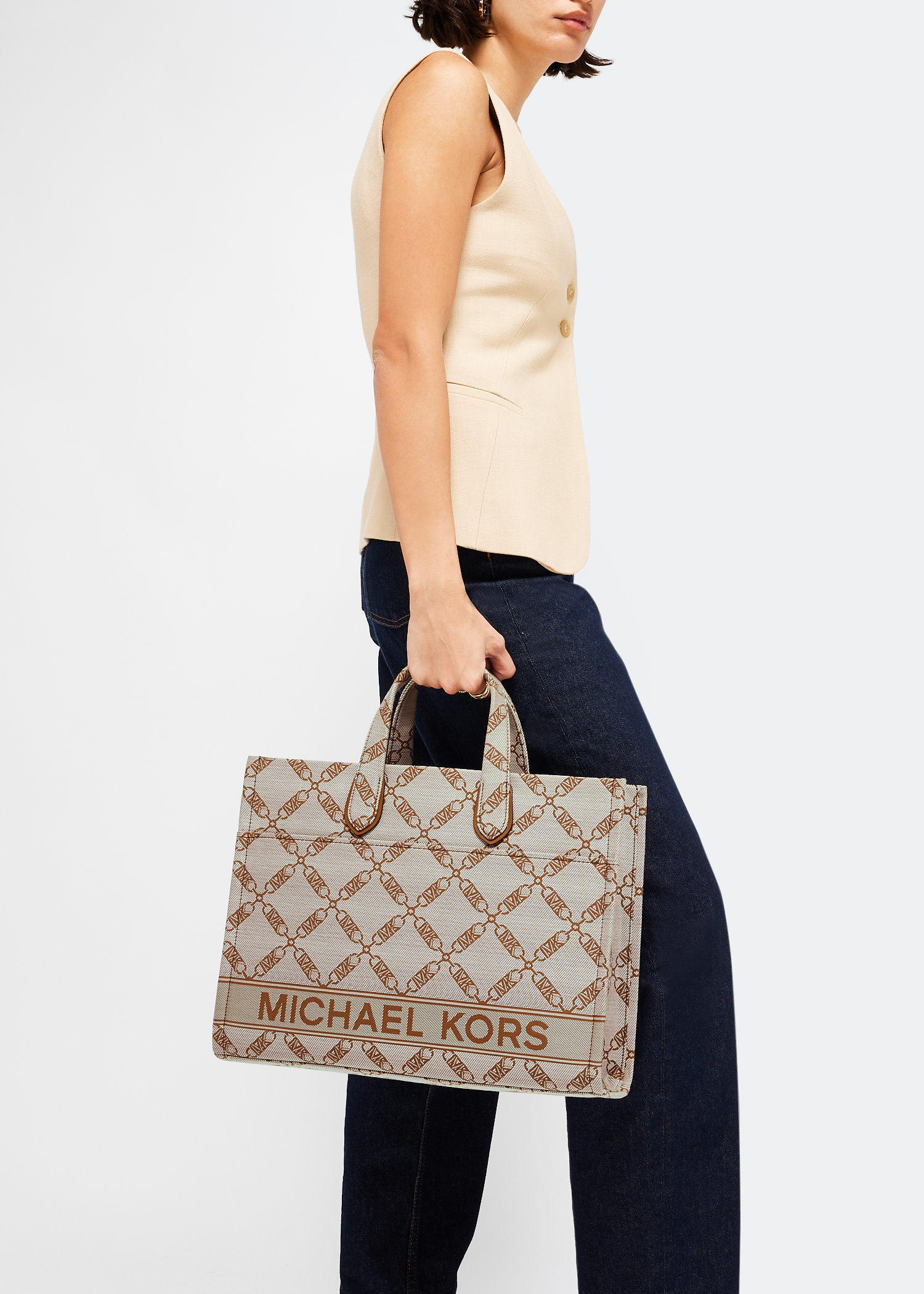 Gigi large tote bag, Beige