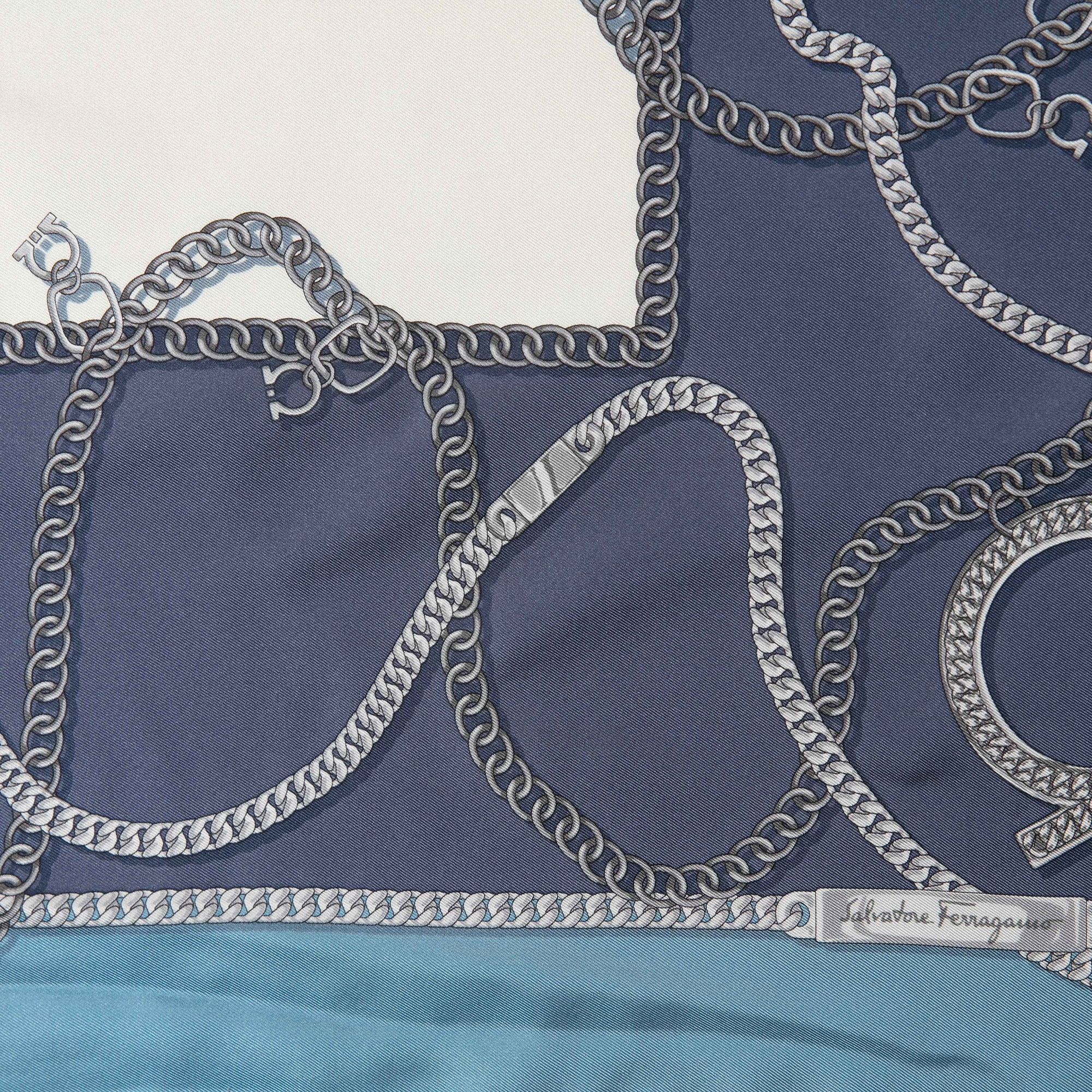 Chain print scarf, Beige