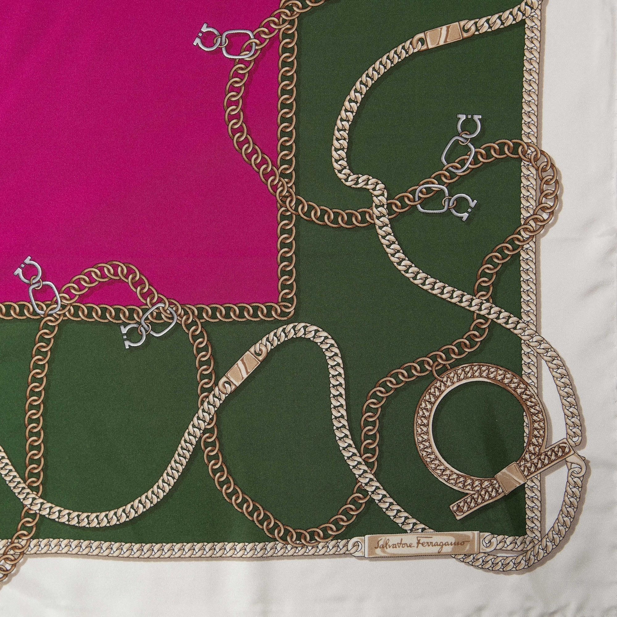 Chain print scarf, Blue