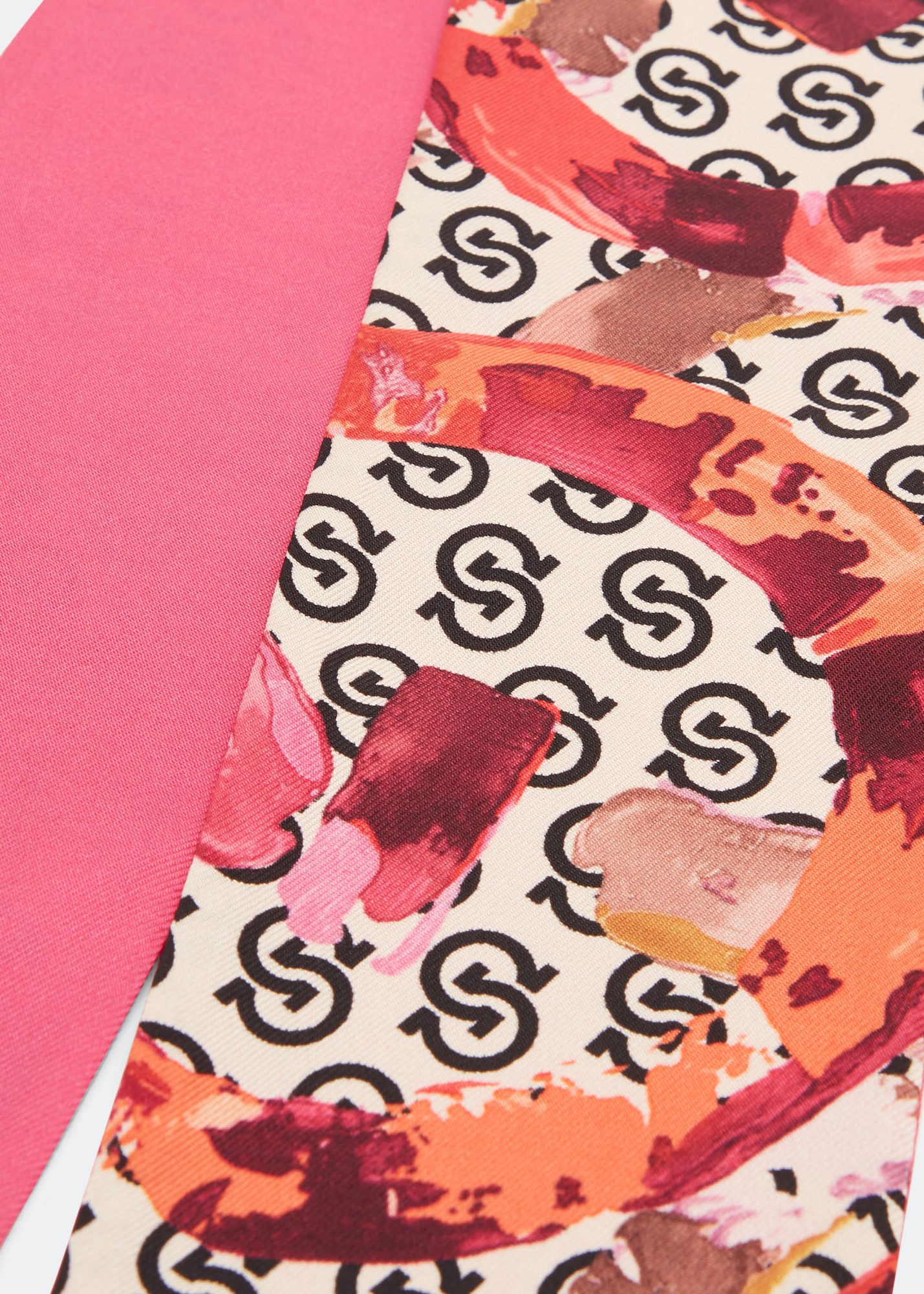 Safari print silk twill scarf, Pink