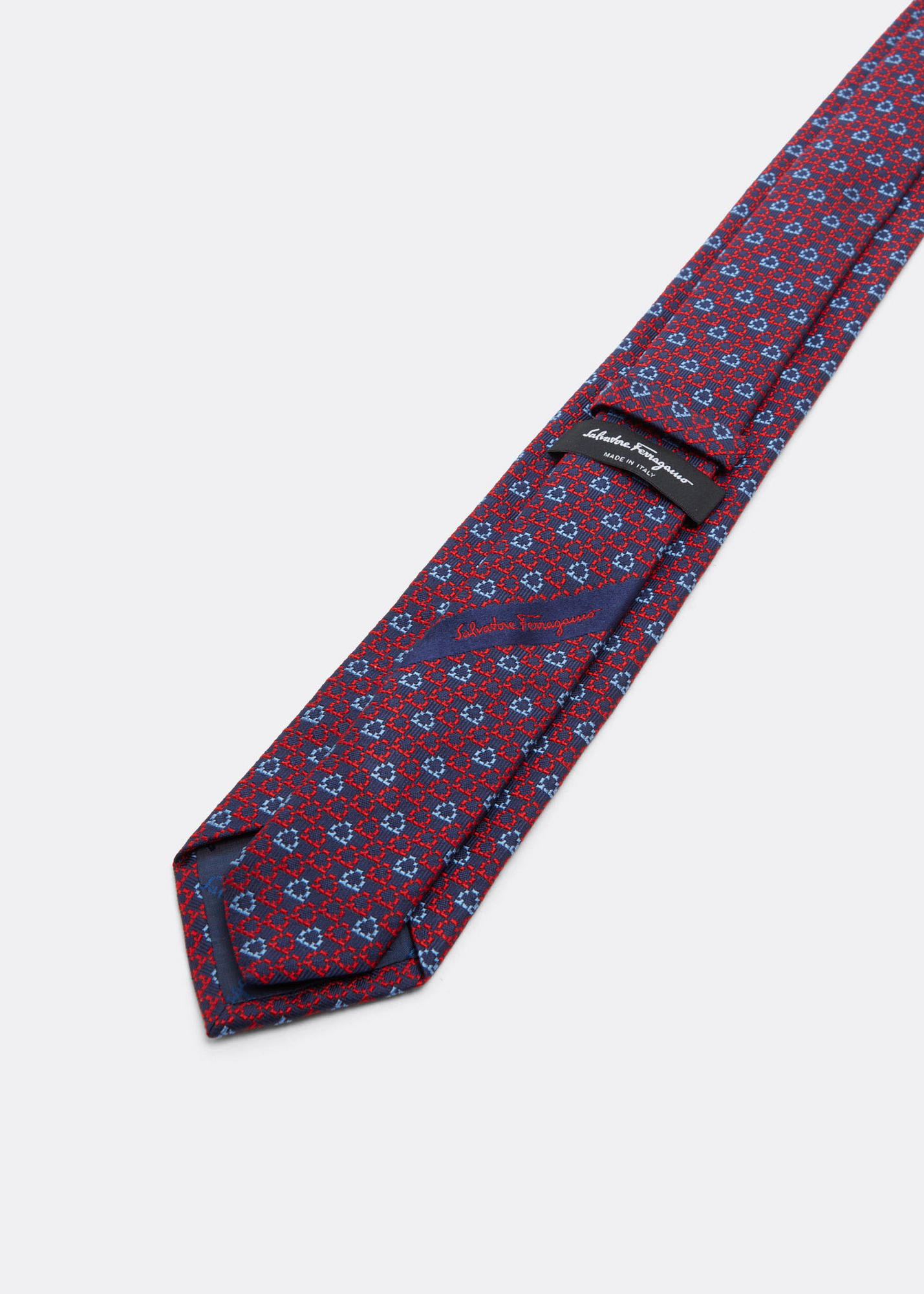 Gancini jacquard silk tie, Blue