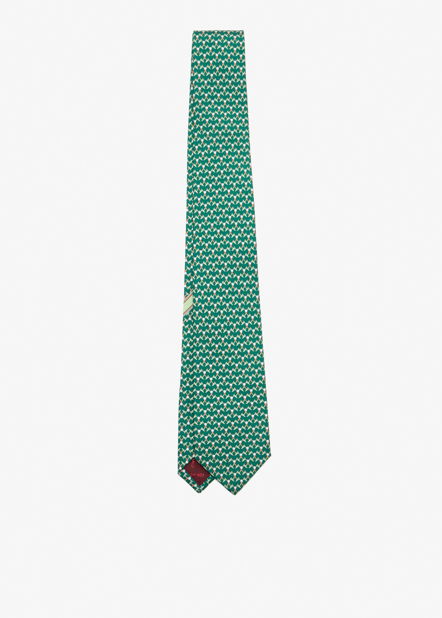 Club print silk tie, Green
Club print silk tie, Green