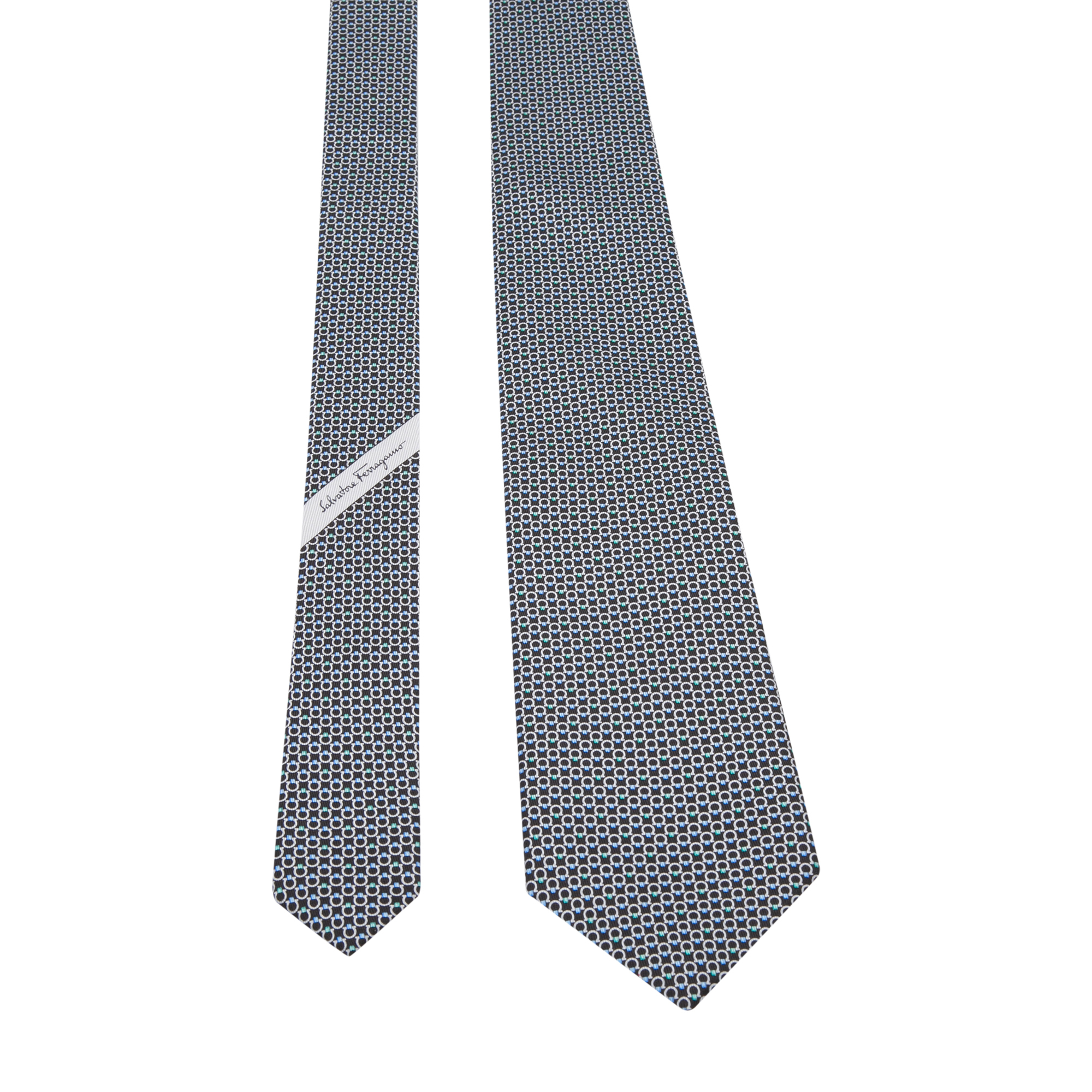 Gancini printed tie, Blue