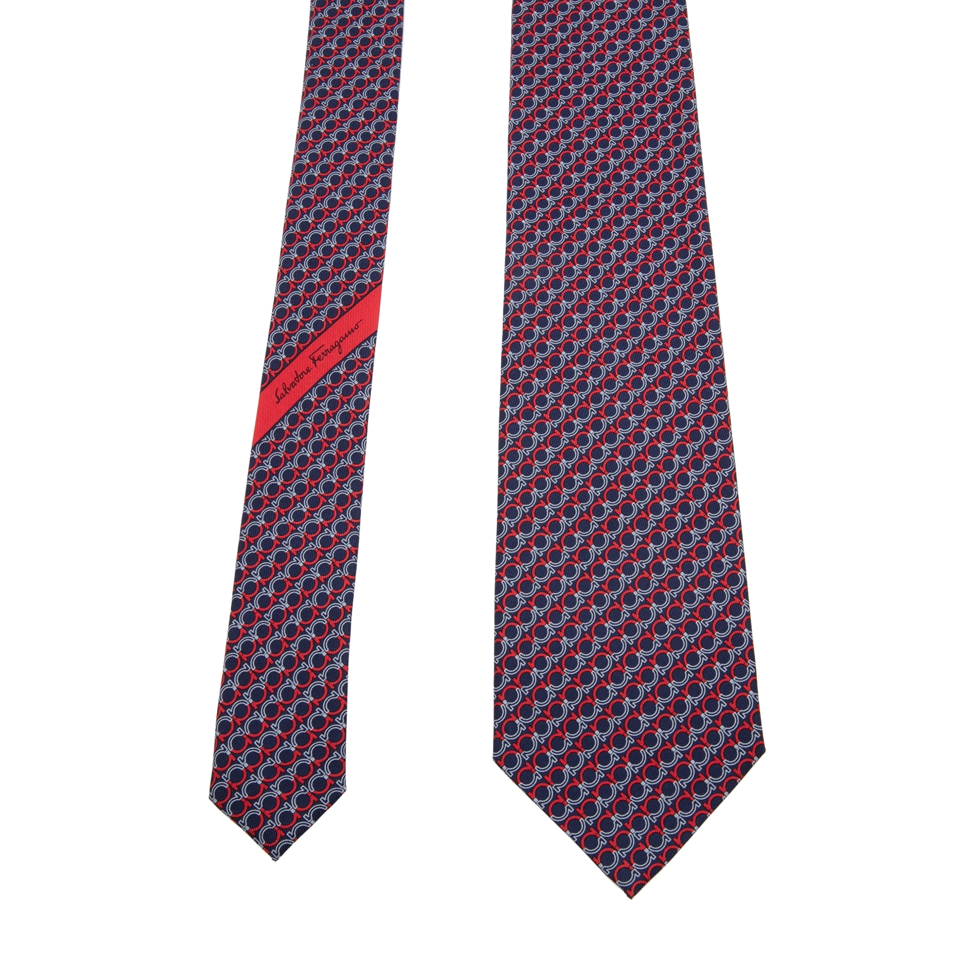 Gancini printed tie, Blue
