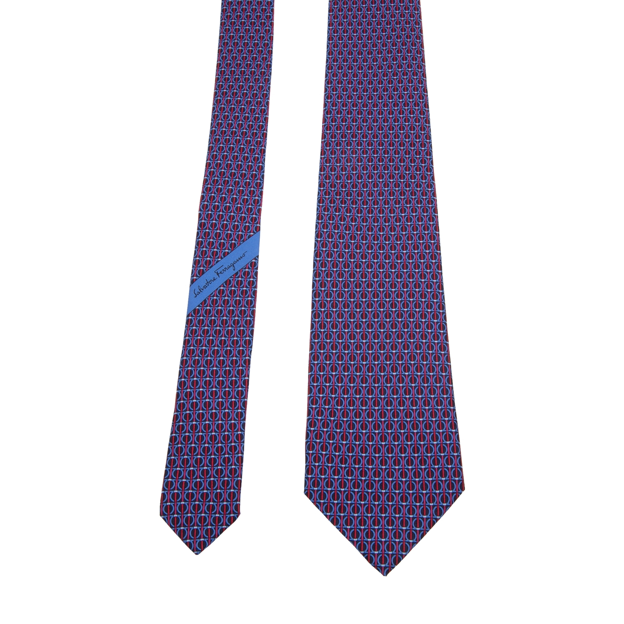 Gancini printed tie, Blue