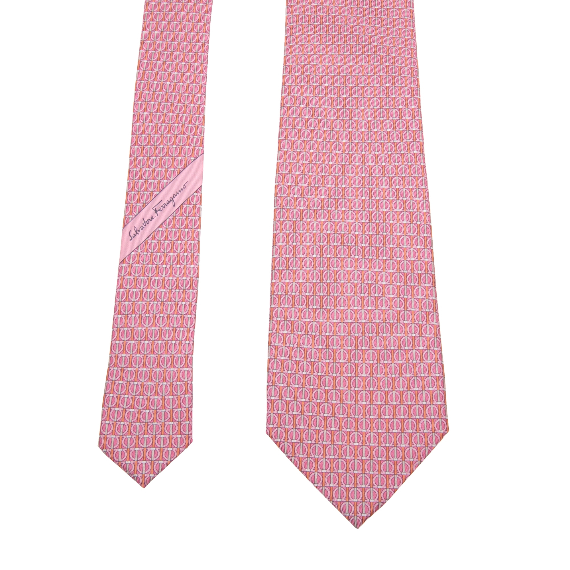 Gancini printed tie, Pink