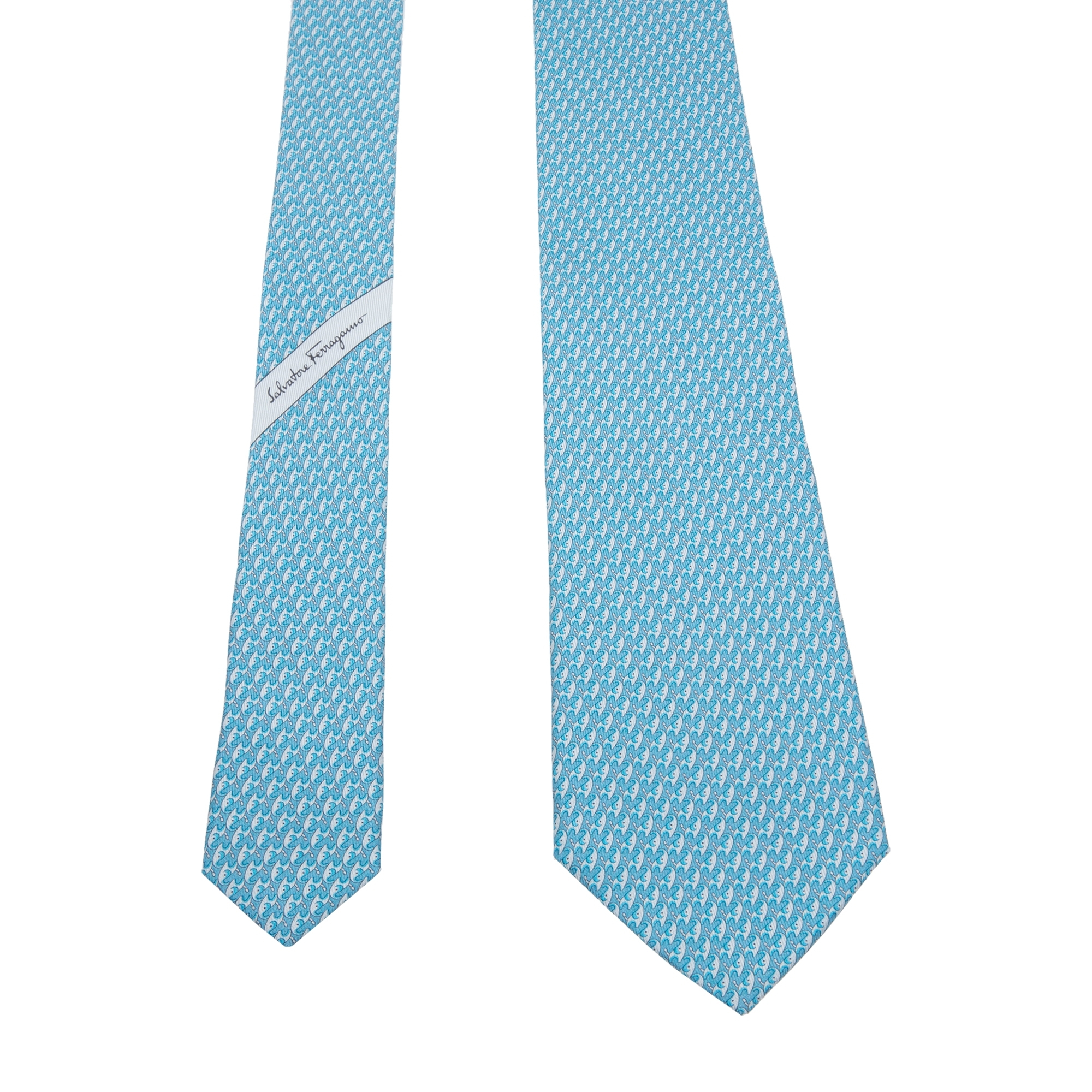 Elephant print tie, Blue