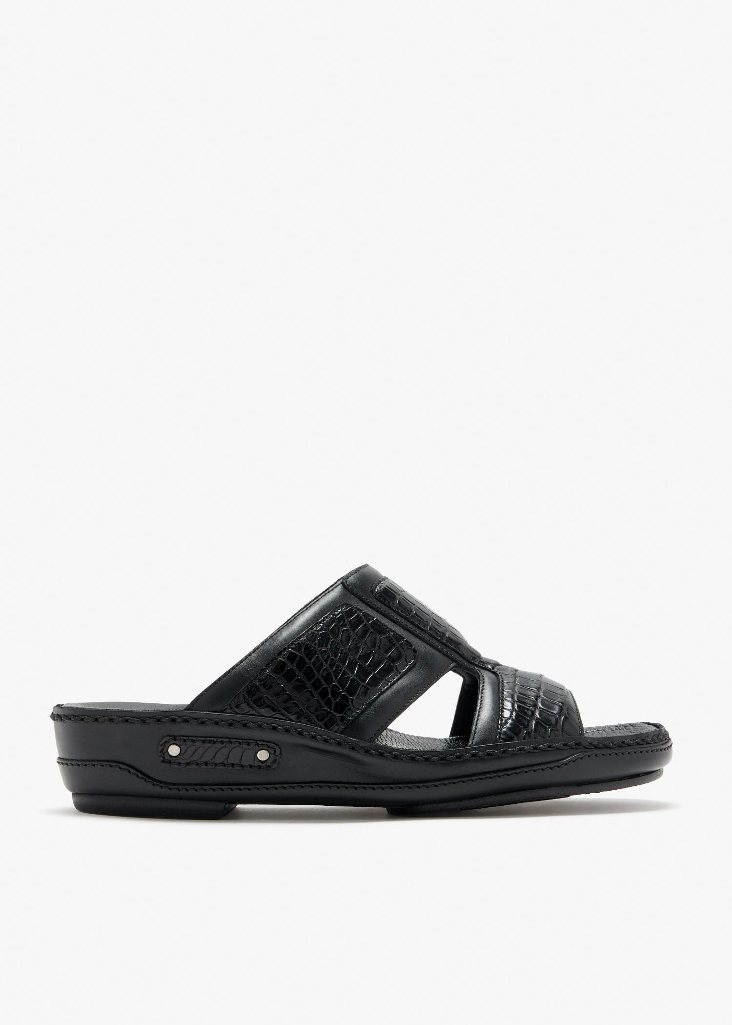 Alligator leather sandals, Black
Alligator leather sandals, Black