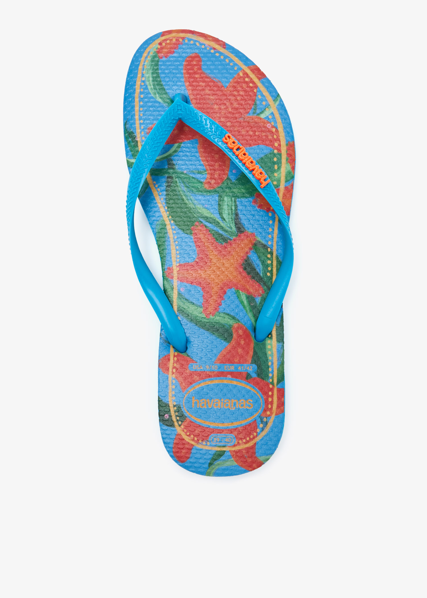 Slim Tropical flip flops, Blue
Slim Tropical flip flops, Blue