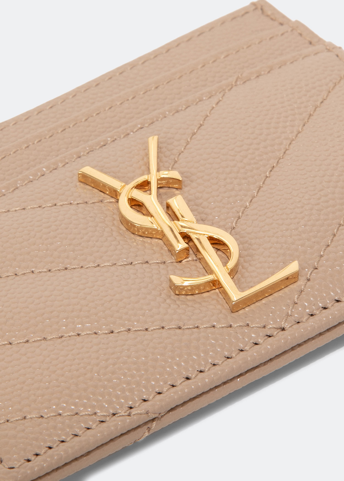 Monogram card case, Beige