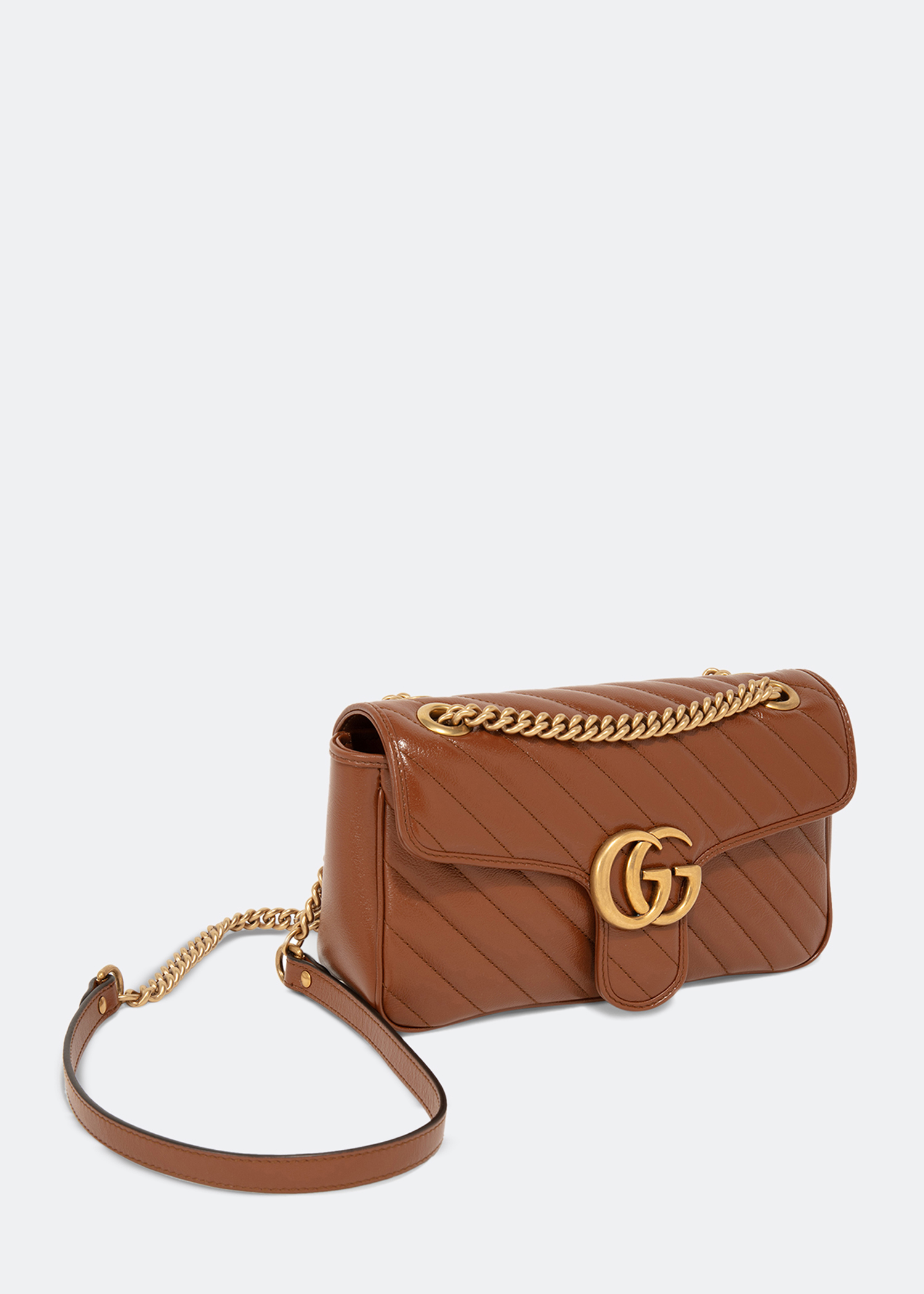 GG Marmont small matelassé shoulder bag, Brown