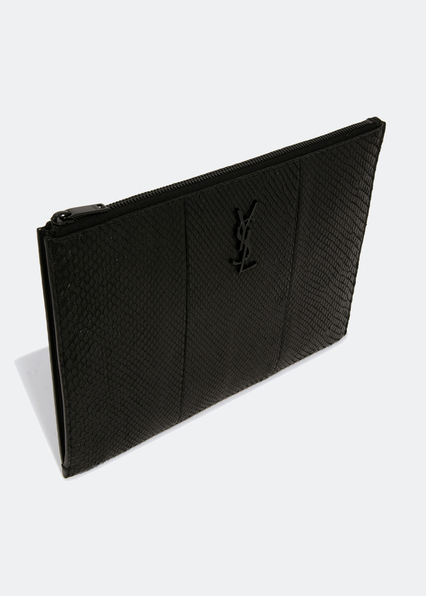 Monogram leather pouch, Black