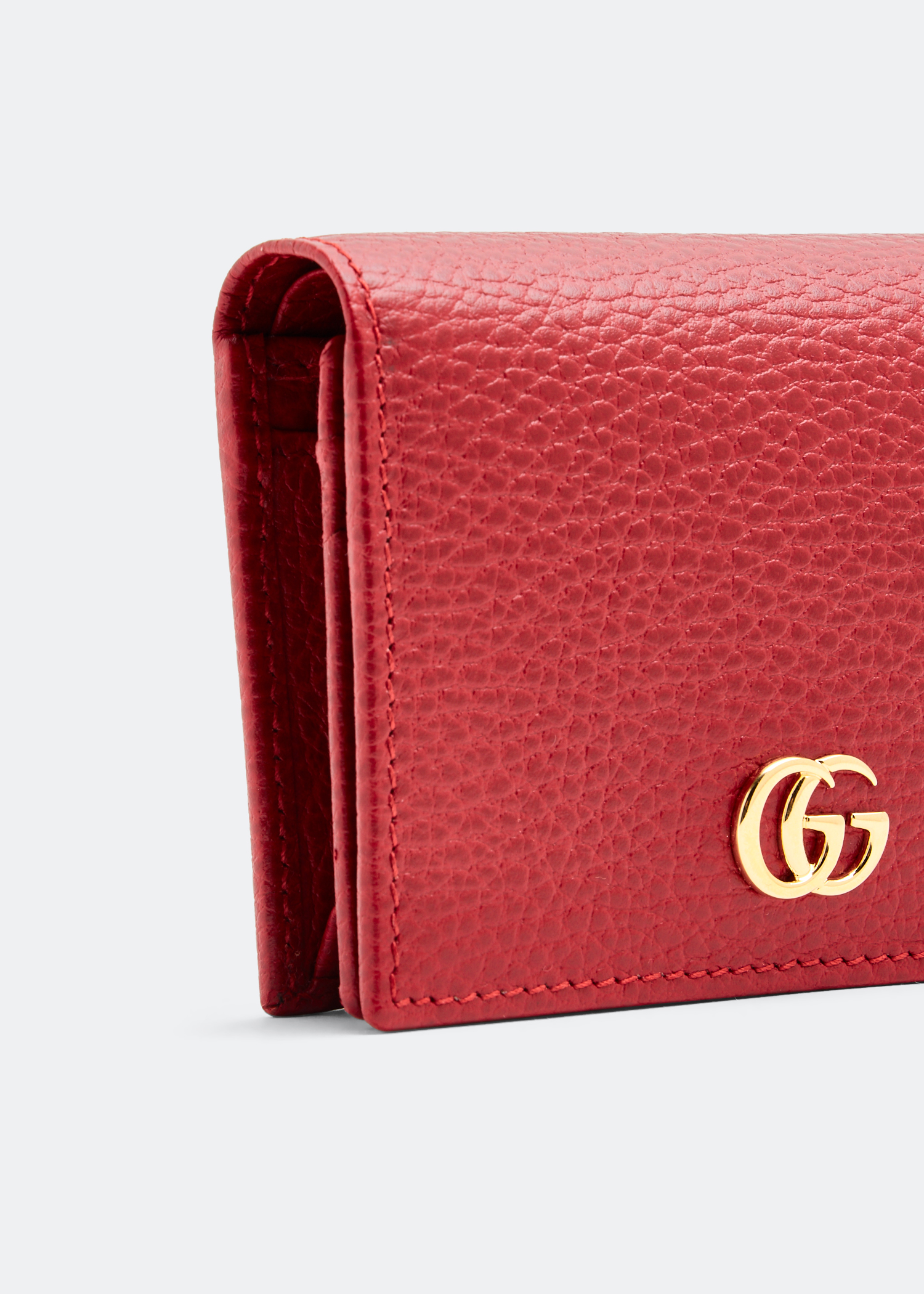 Leather card case wallet, Red