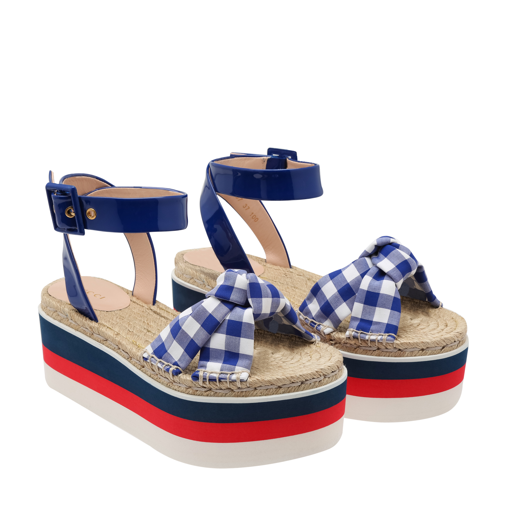 Knot-embellished platform sandals, Multi-coloured
