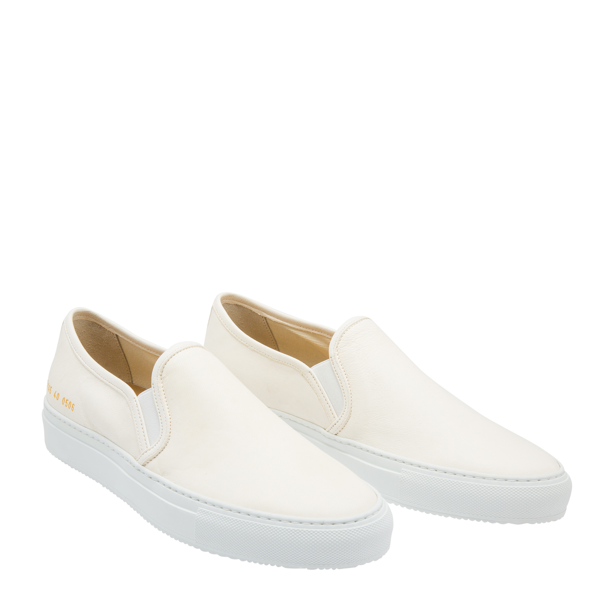 Leather slip-on sneakers, White