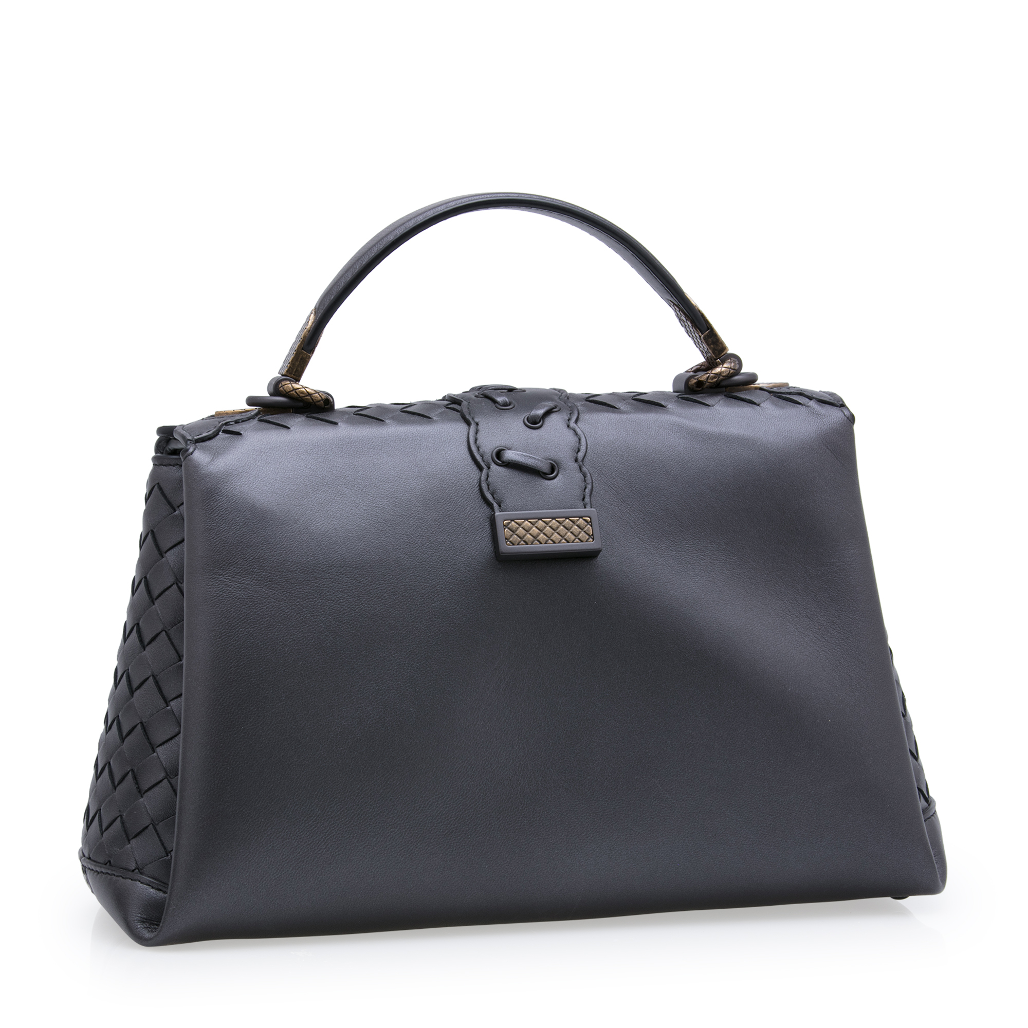 Small Piazza top-handle bag, Black