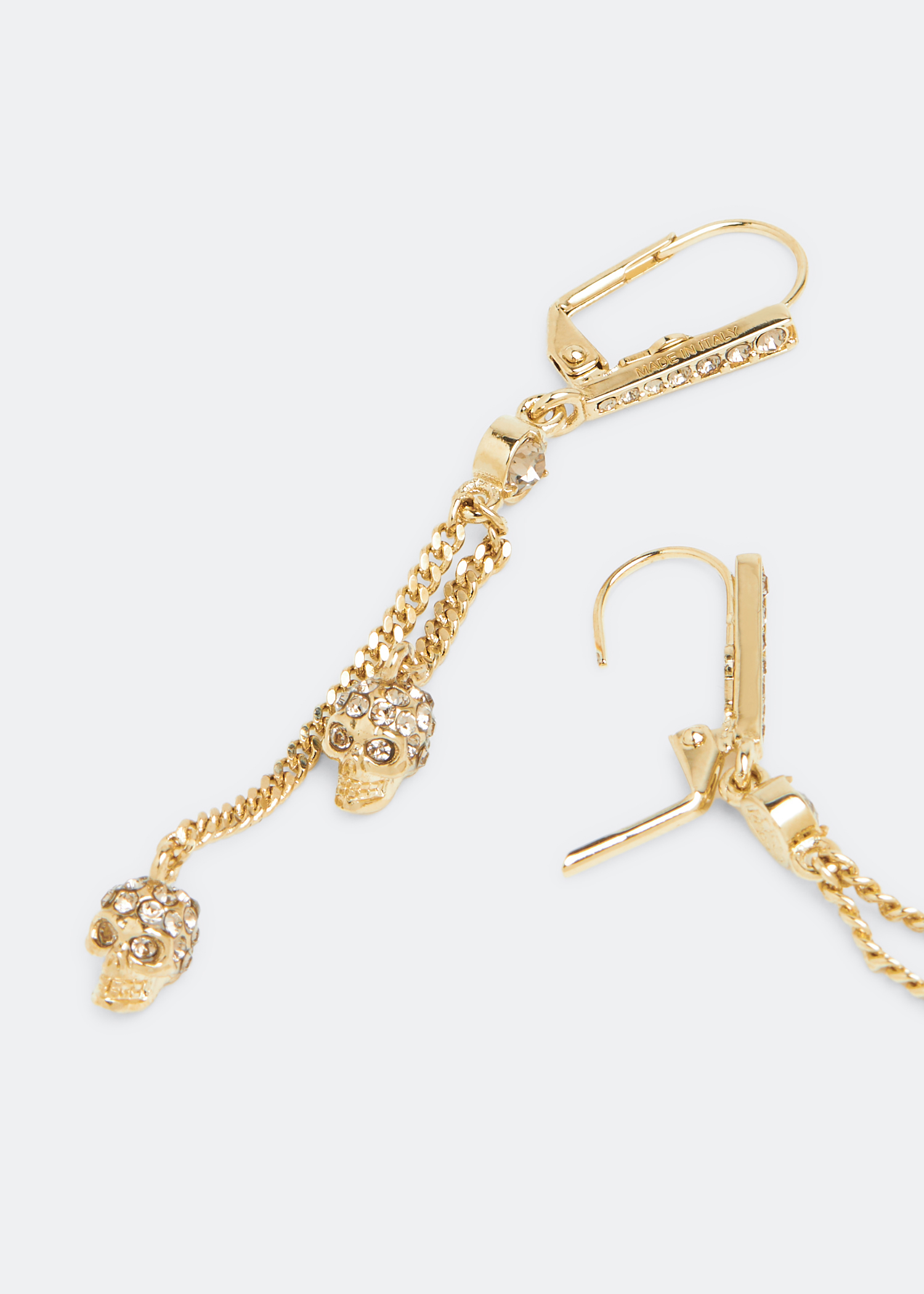 Chain Skull earrings, Gold