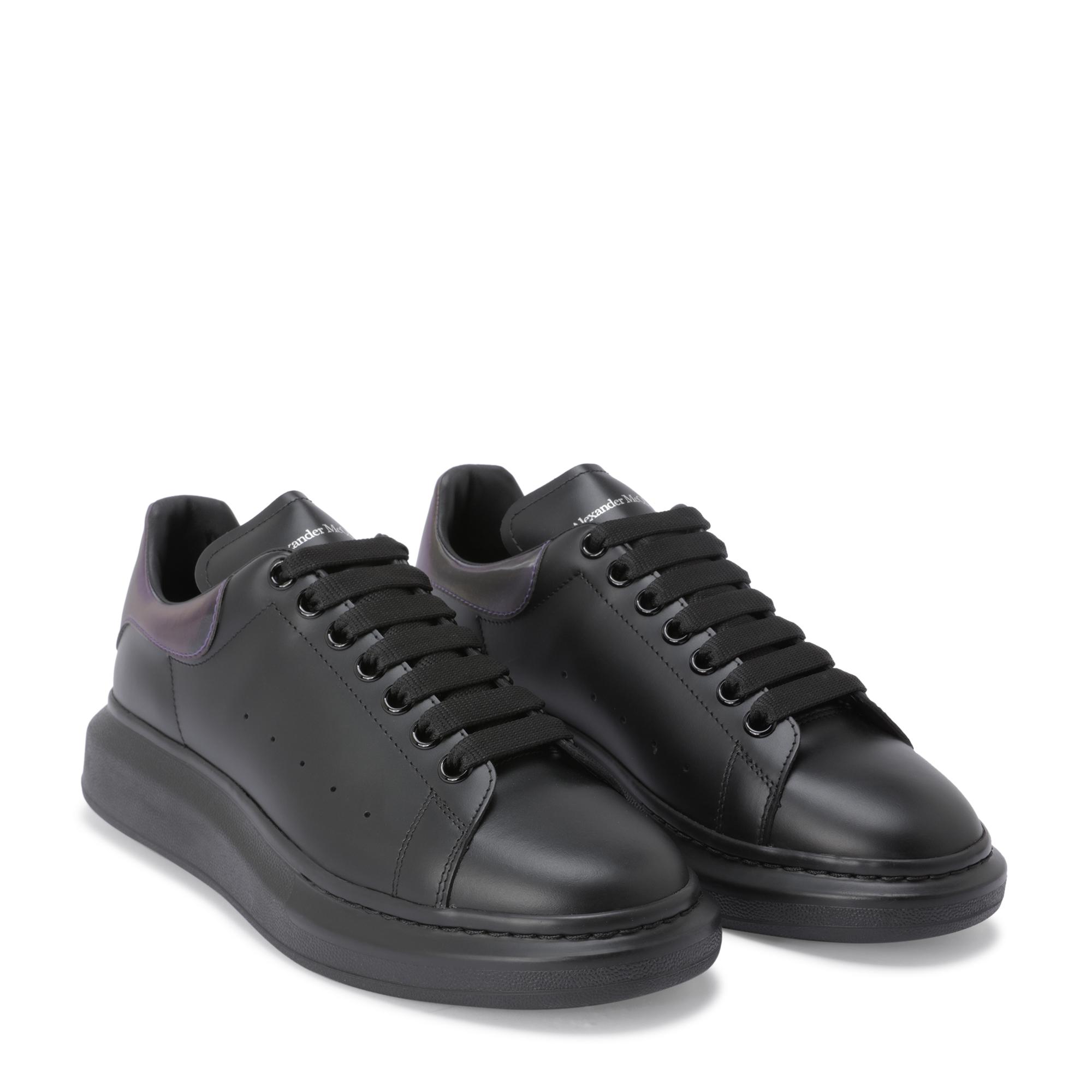 Oversized leather sneakers, Black