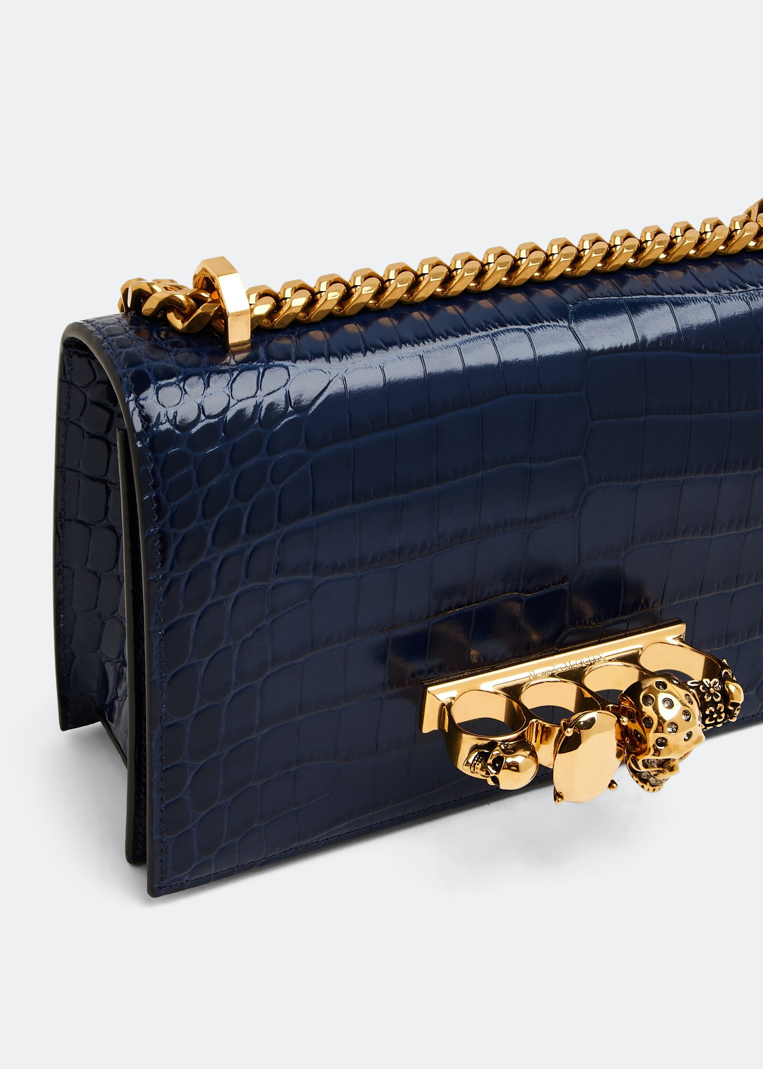 Jewelled satchel, Blue