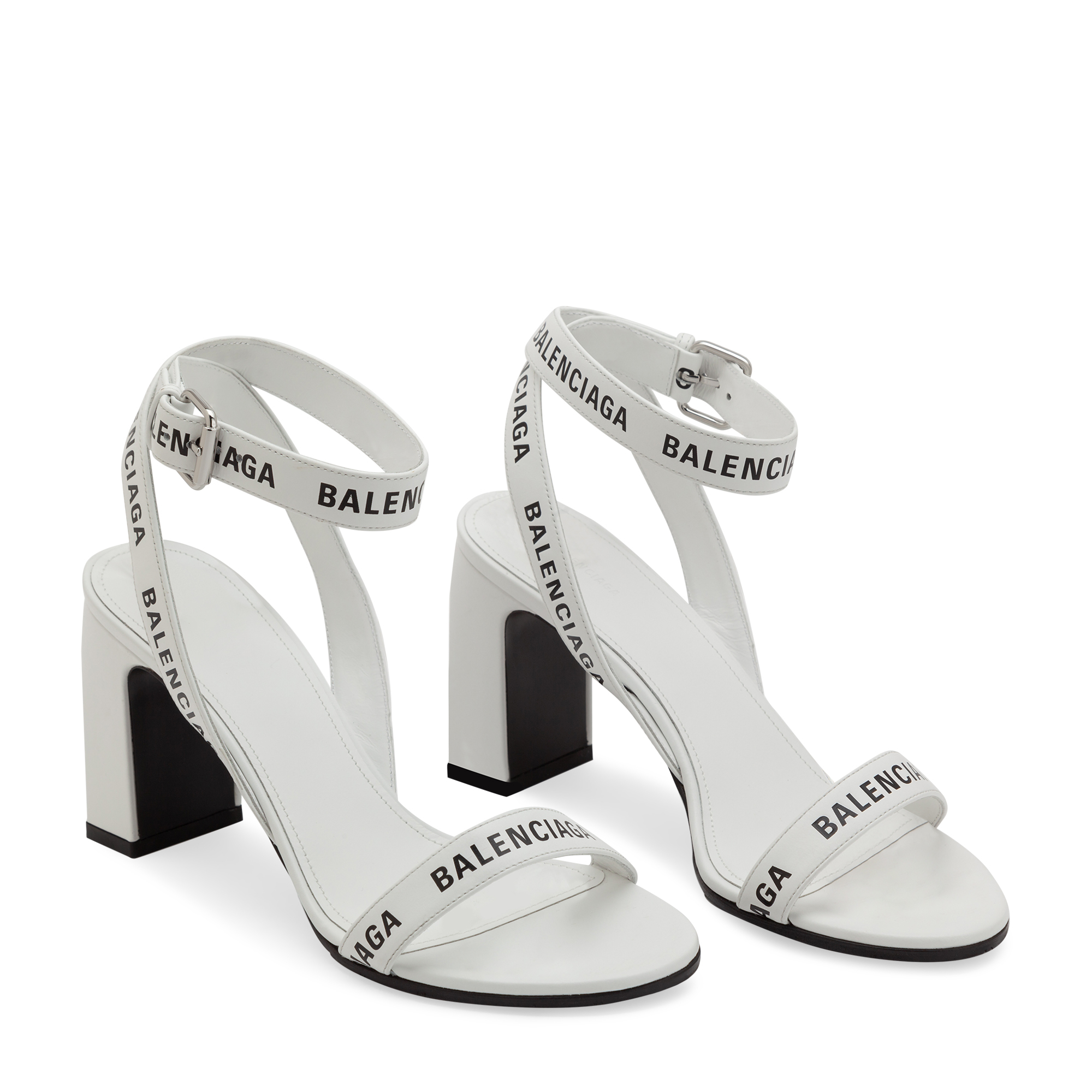 Logo sandals, White