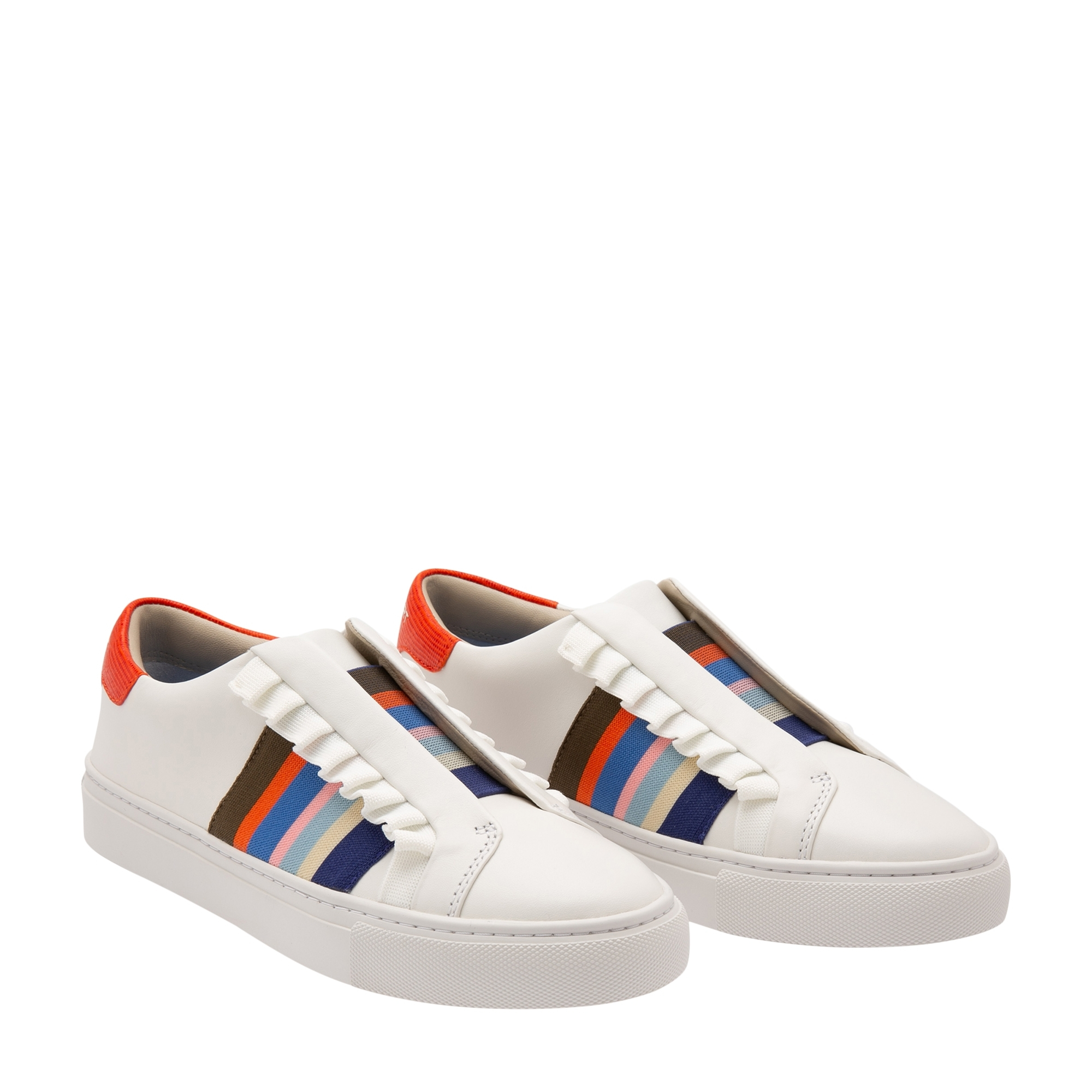 Ruffle sneakers, White