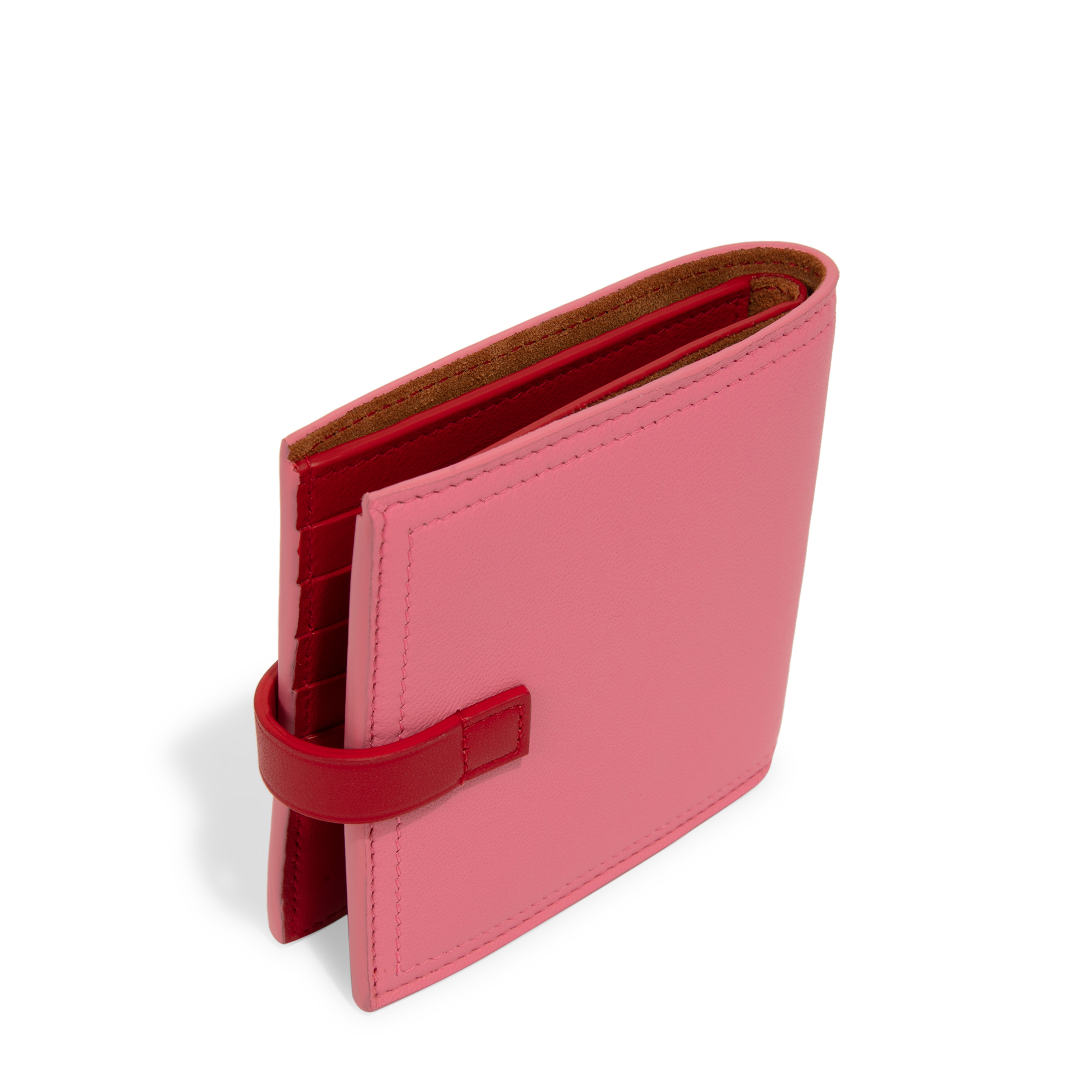 Leather mini wallet, Pink