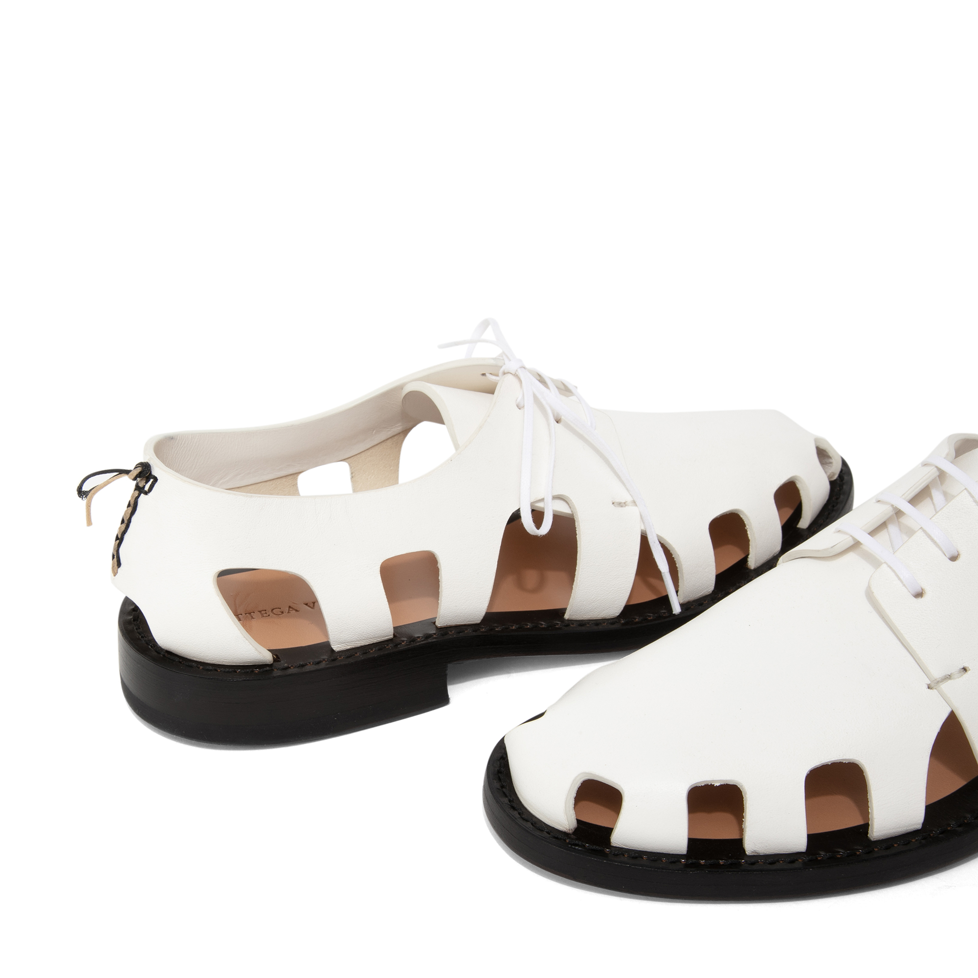 Lace-up derby shoes, White