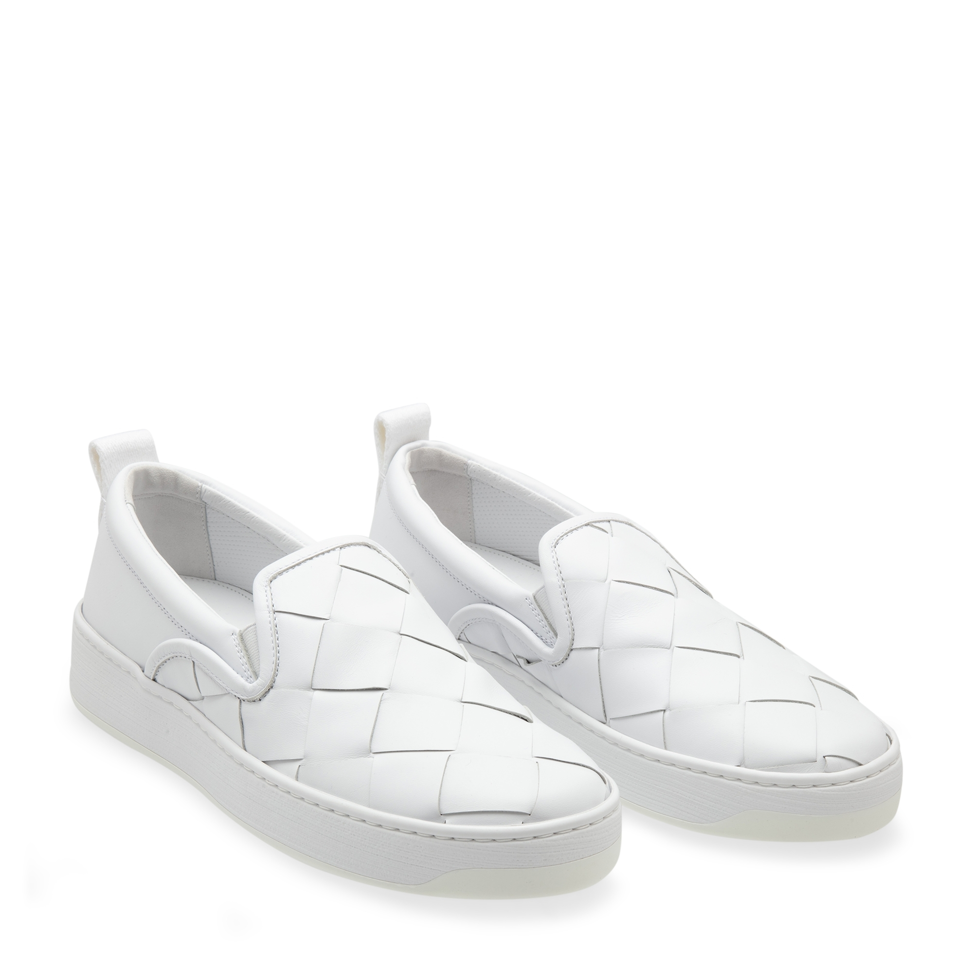 Maxi Intreccio slip-on sneakers, White