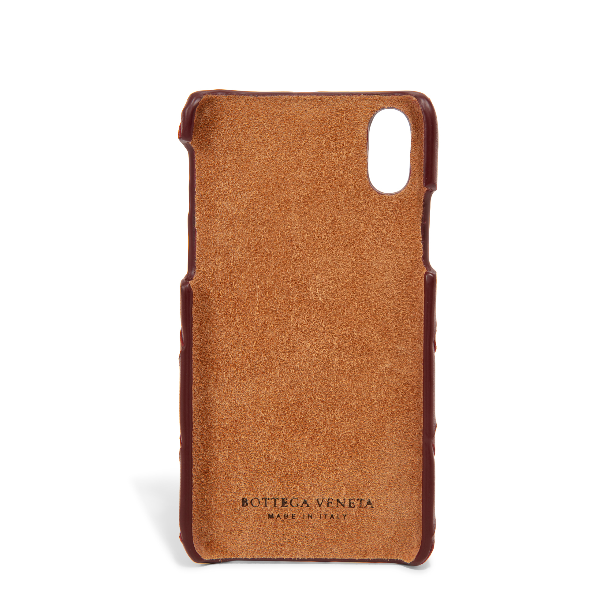 Leather iPhone X/XS case, Burgundy