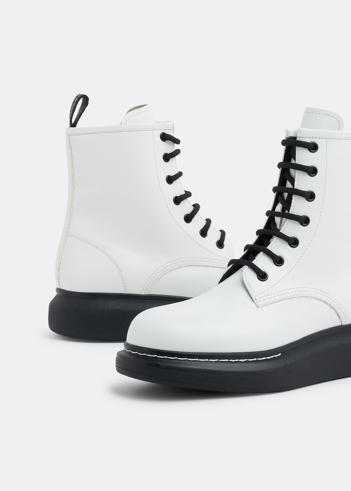 Hybrid leather boots, White