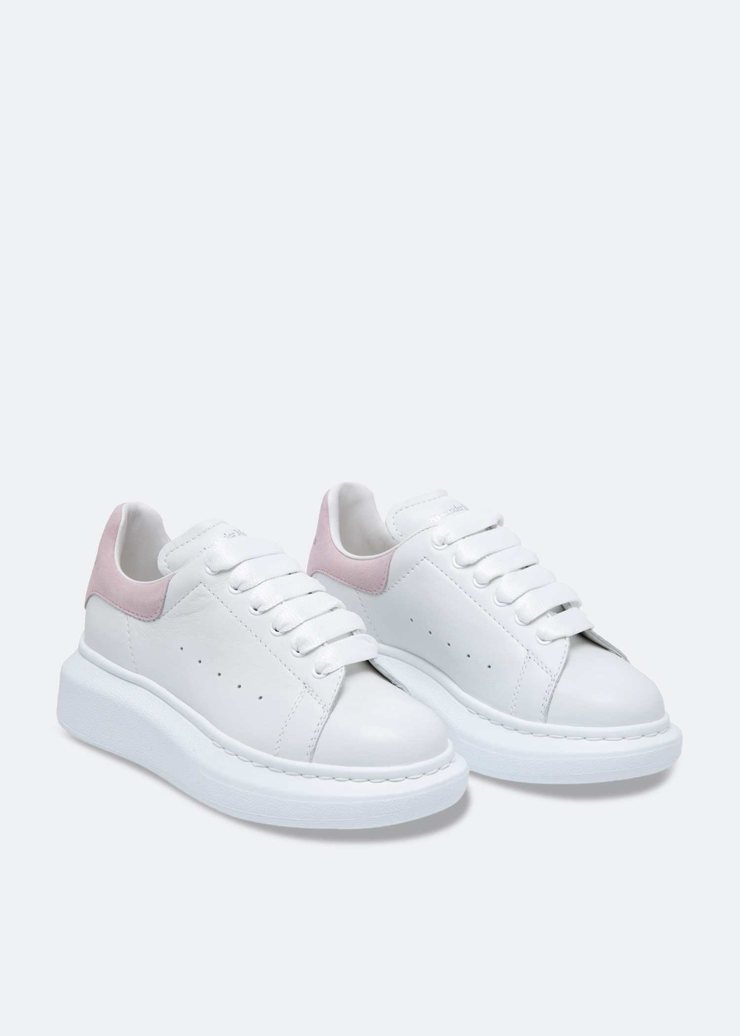 Oversized leather sneakers, White