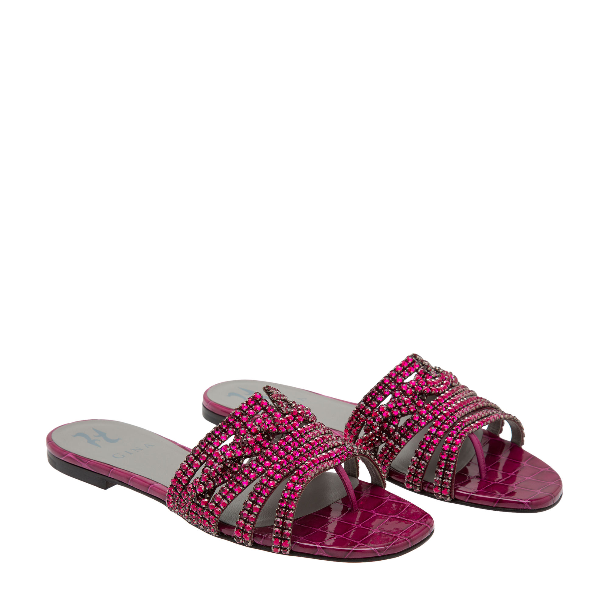 Crystal-embellished sandals, Pink