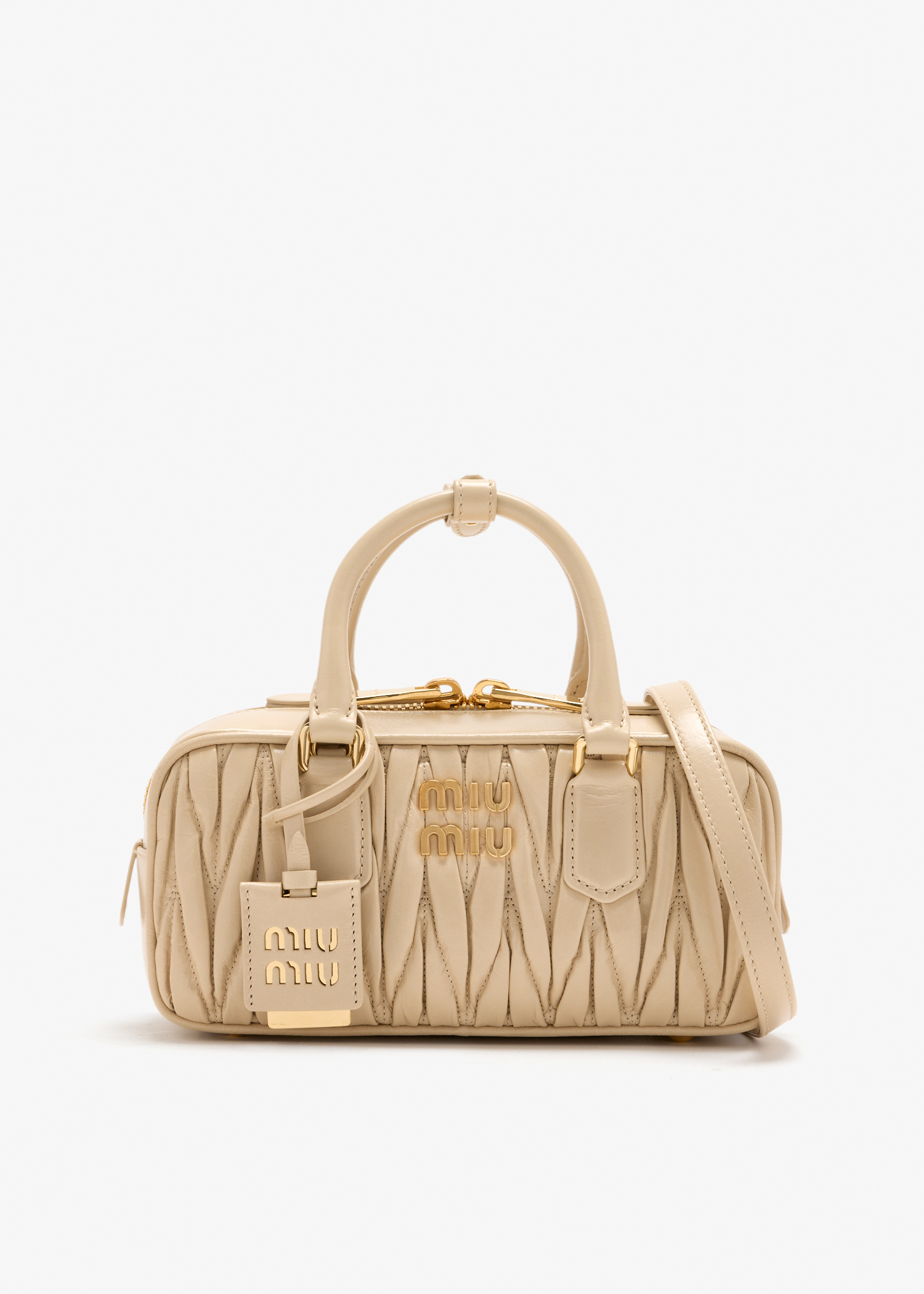 Arcadie shiny matelassé leather bag, Beige
Arcadie shiny matelassé leather bag, Beige