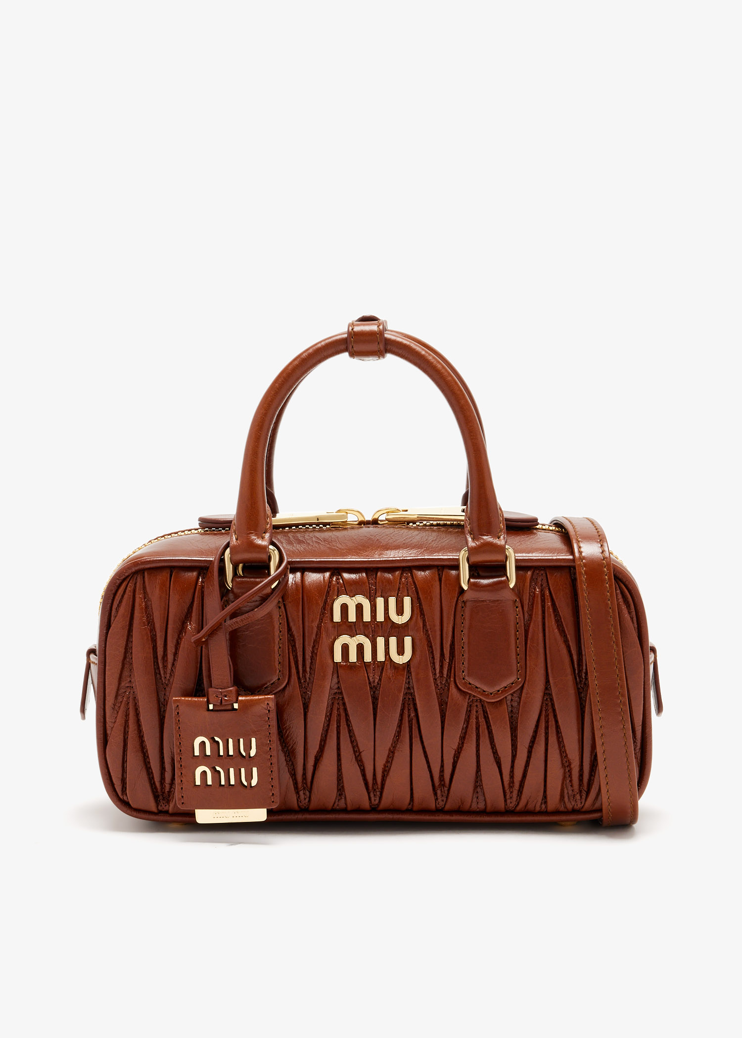 Arcadie shiny matelassé leather bag, Brown
Arcadie shiny matelassé leather bag, Brown
