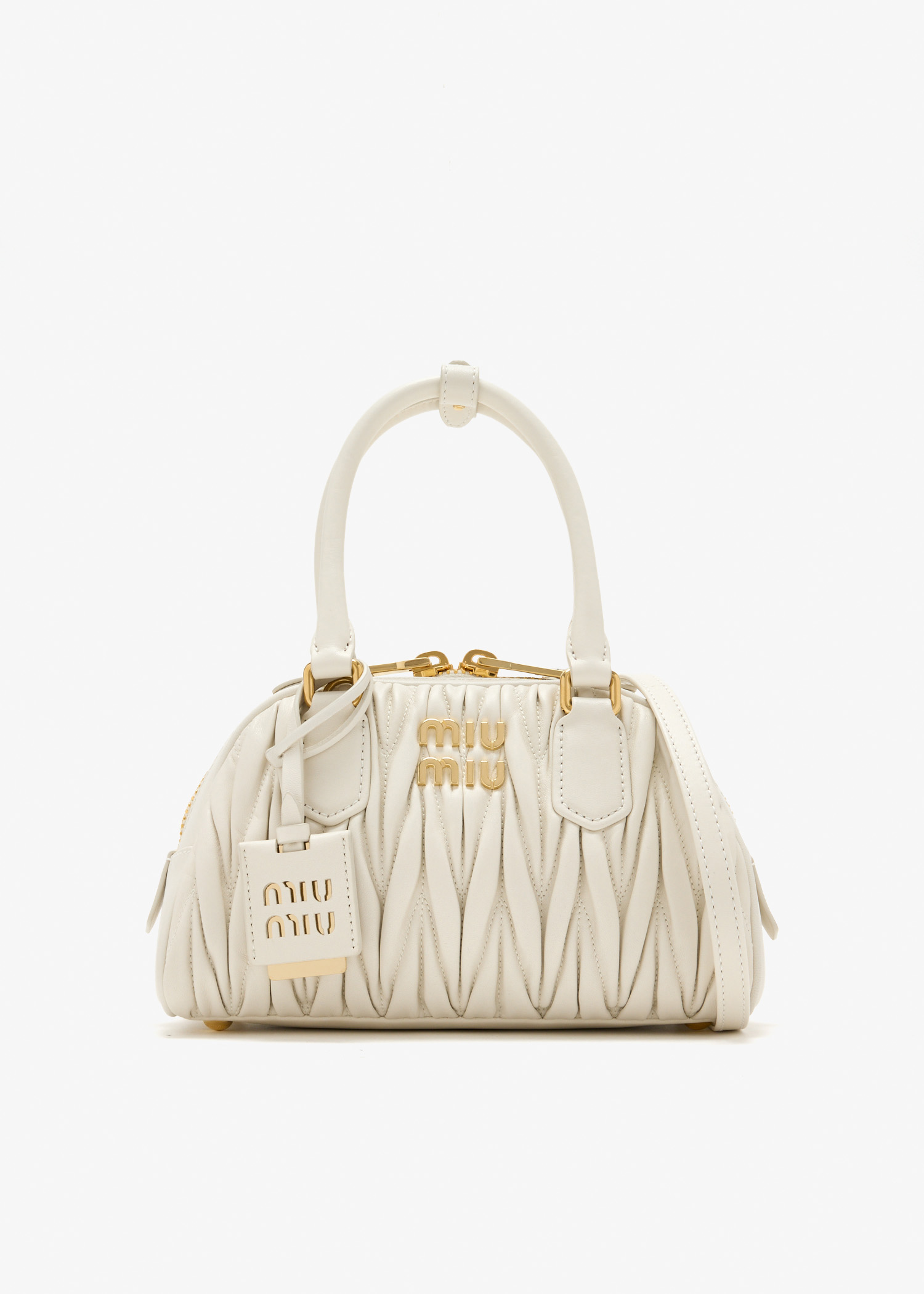 Arcadie matelassé nappa leather bag, Cream
Arcadie matelassé nappa leather bag, Cream