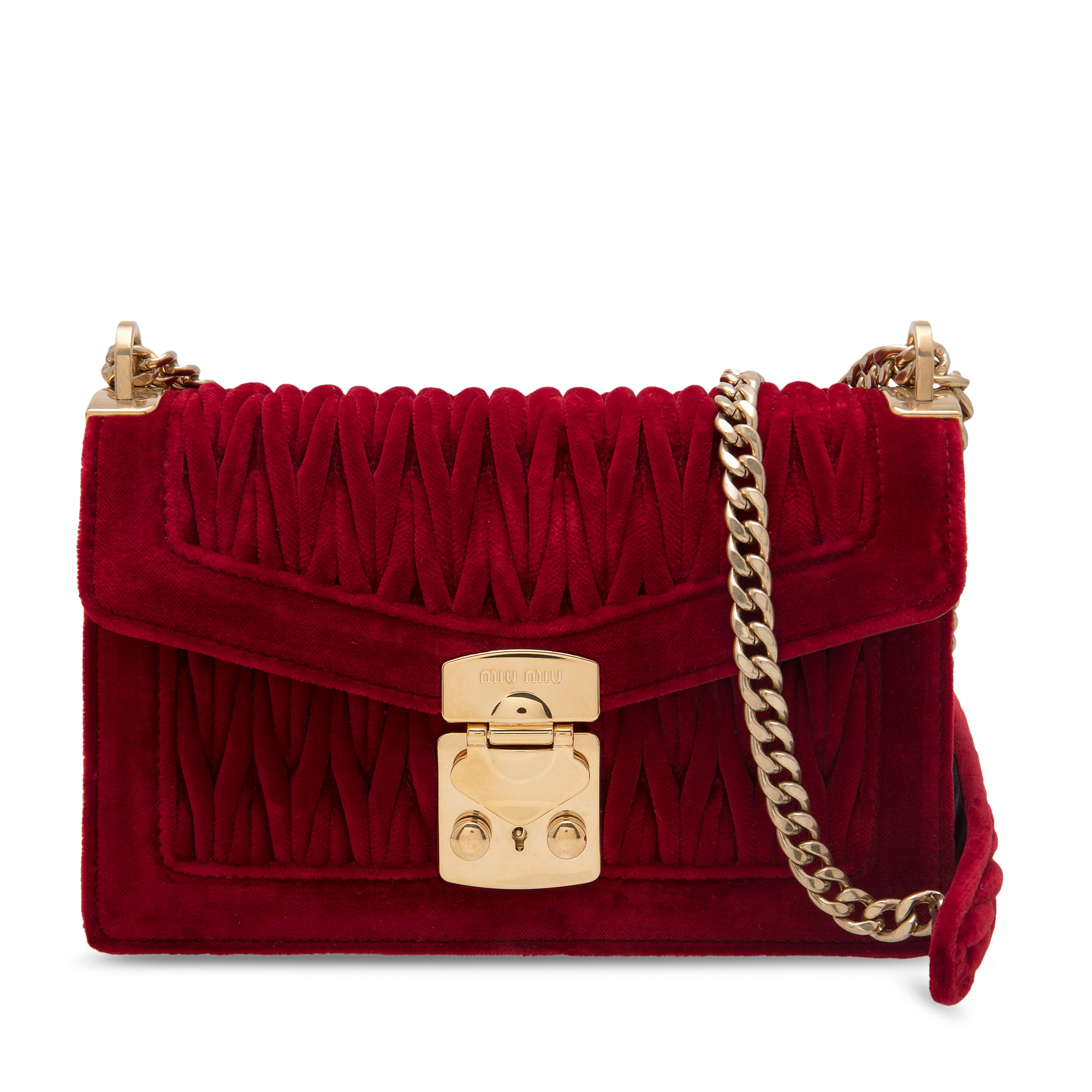 Miu Confidential leather shoulder bag, Red