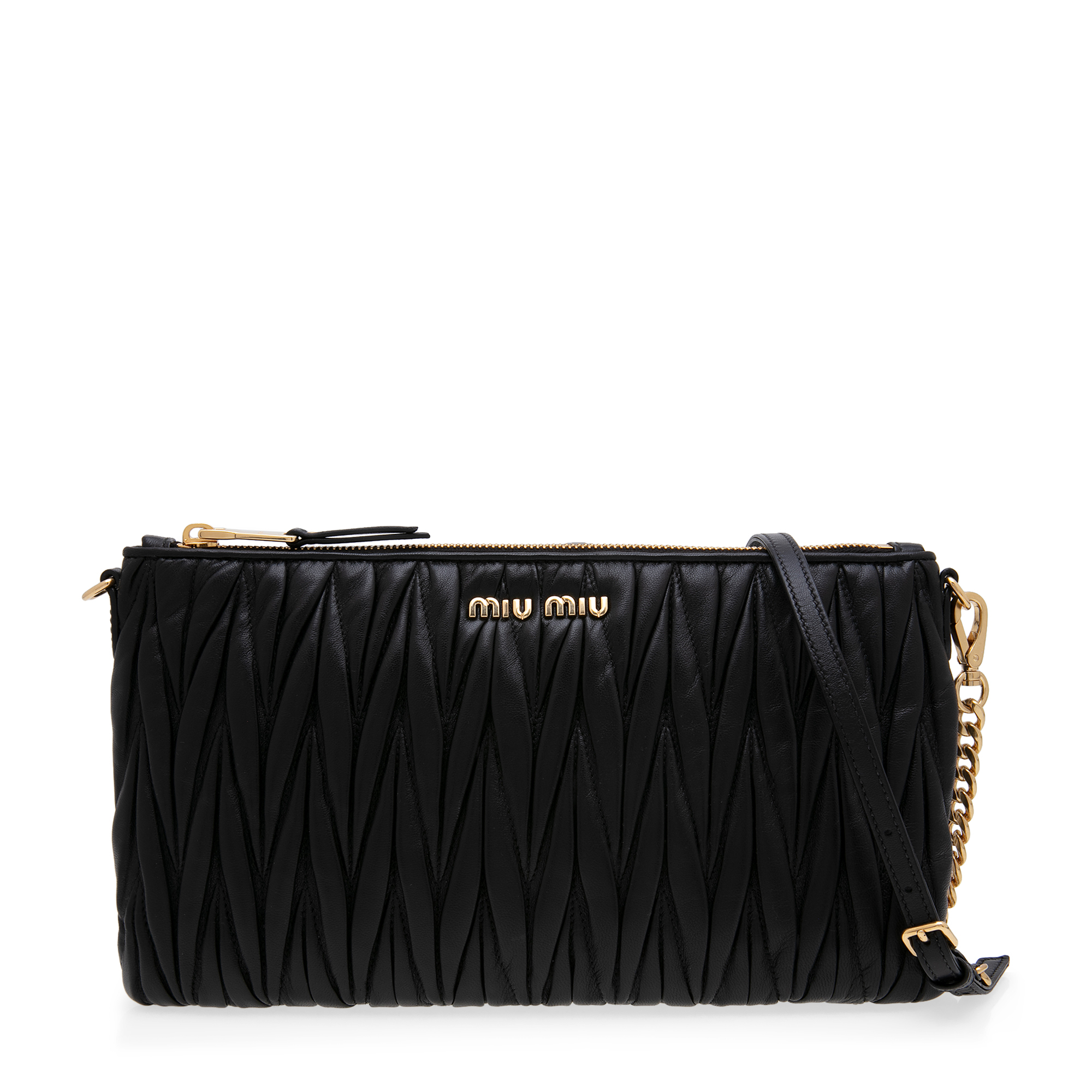 Matelassé shoulder bag, Black